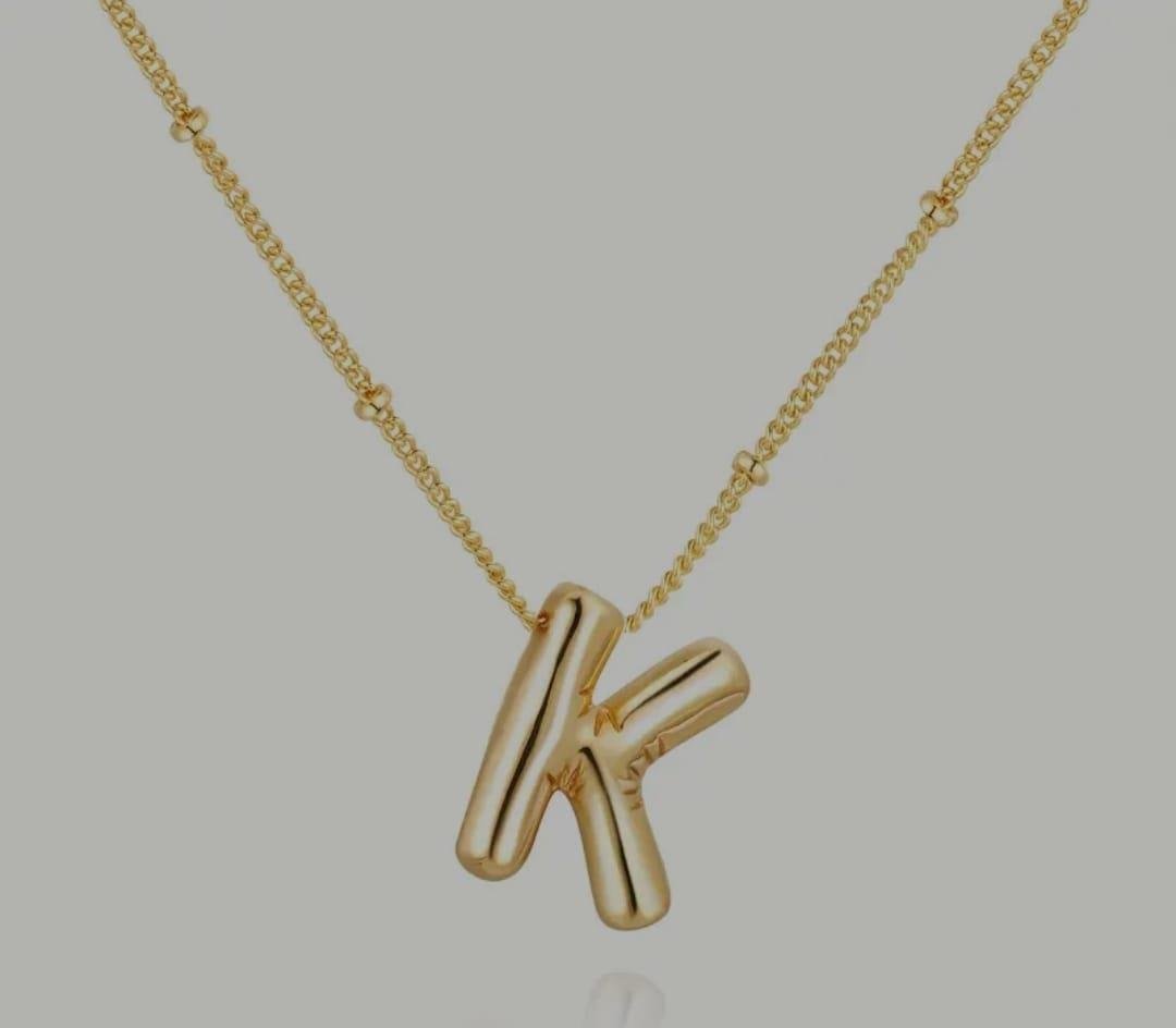 K Harf Balon Gold Çelik kolyeK Harf Balon Gold Çelik kolye  Şık ve Zarif Çelik Takı