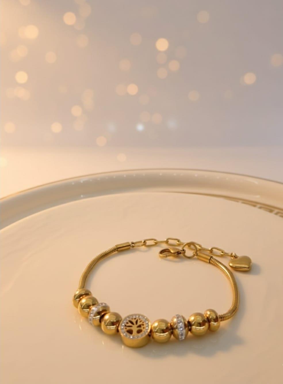 Sns40049Hayat Ağacı Çelik Bileklik