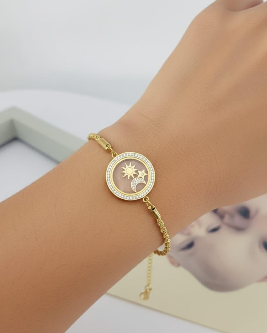 Sns4008025Sones | Altın Kaplama Cam Çelik Bileklik