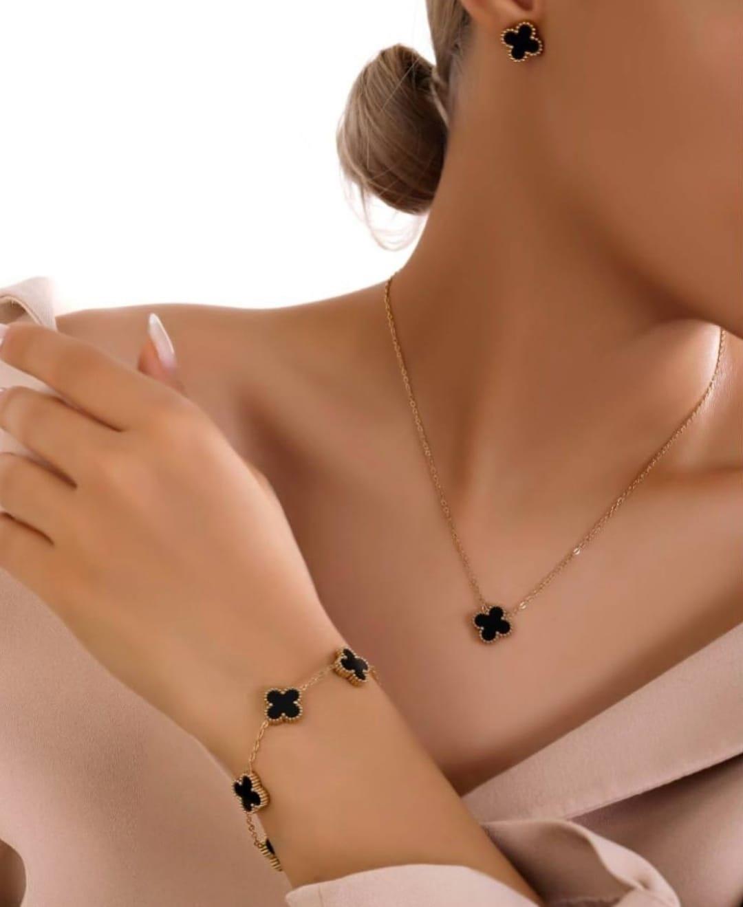 Sns500261Van Cleef Siyah Çelik Takı Seti