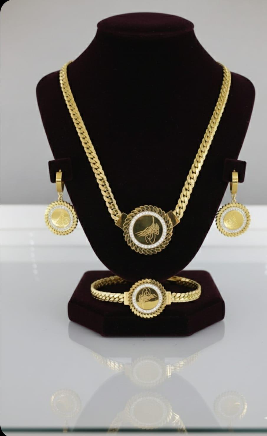 Sns5008104tuğralı çelik takı seti