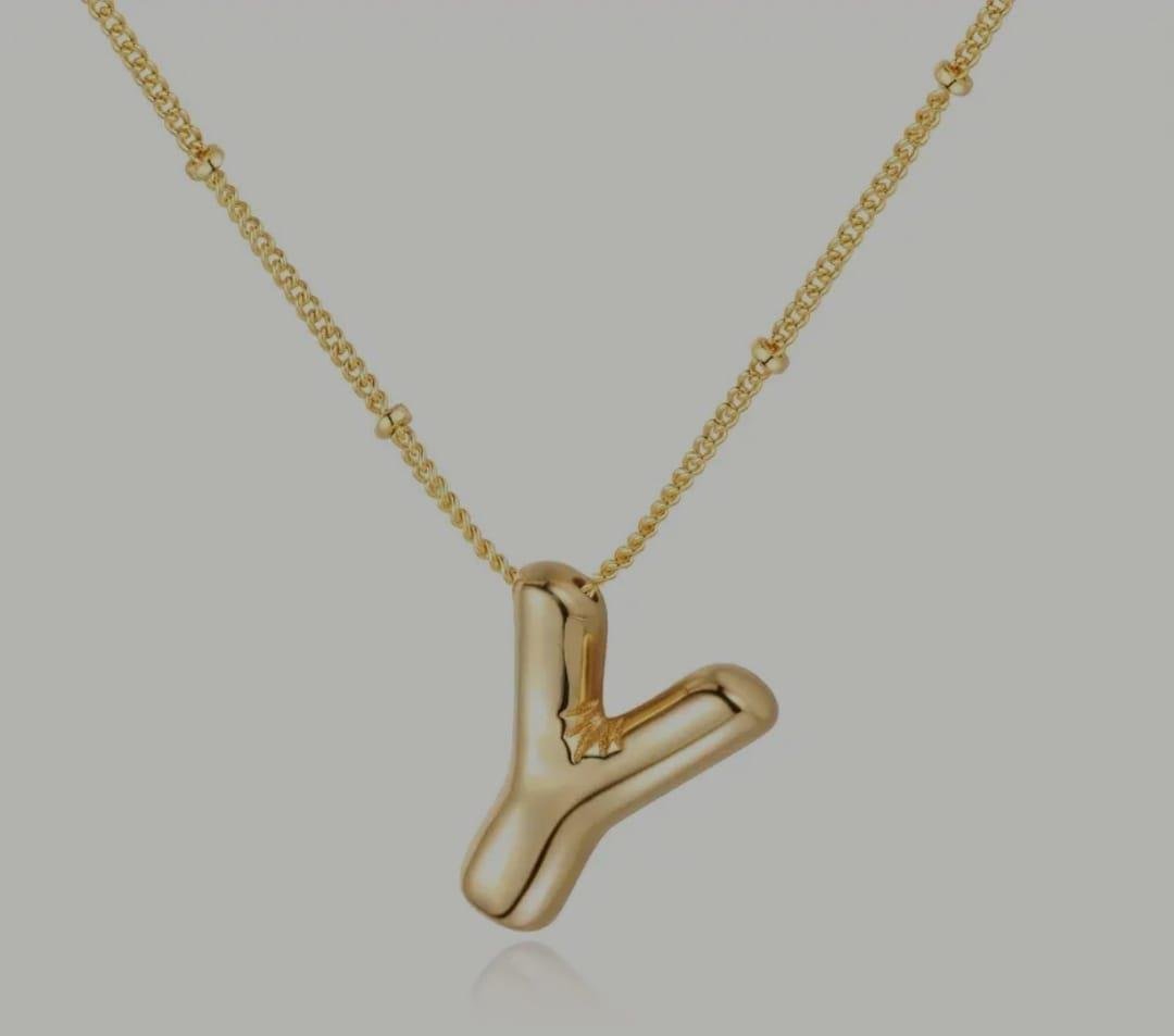 Y Harf Balon Gold Çelik kolyeY Harf Balon Gold Çelik kolye  Şık ve Zarif Çelik Takı