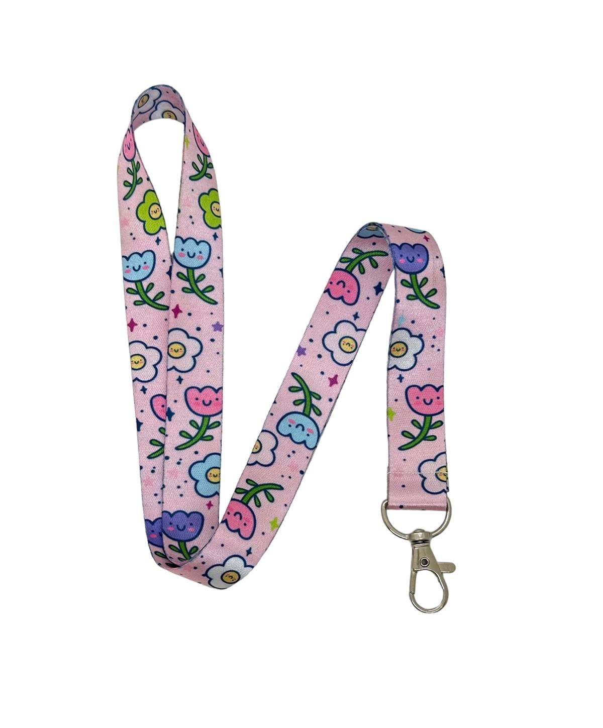 El Çizimi Çiçek Papatya Temalı Boyun İpi Kart Askısı