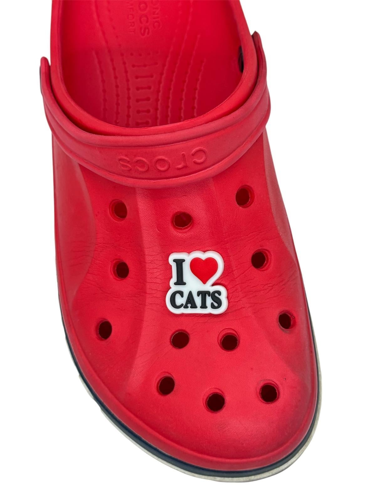 I Love Cats Kedi Seviyorum Temalı Jibbitz CrocsTerlik Süsü