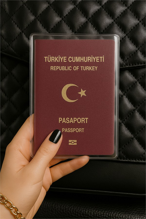 1 Adet Universal Pasaport Kılıfı Şeffaf Su Geçirmeyen PVC Pasaport Koruma Kabı