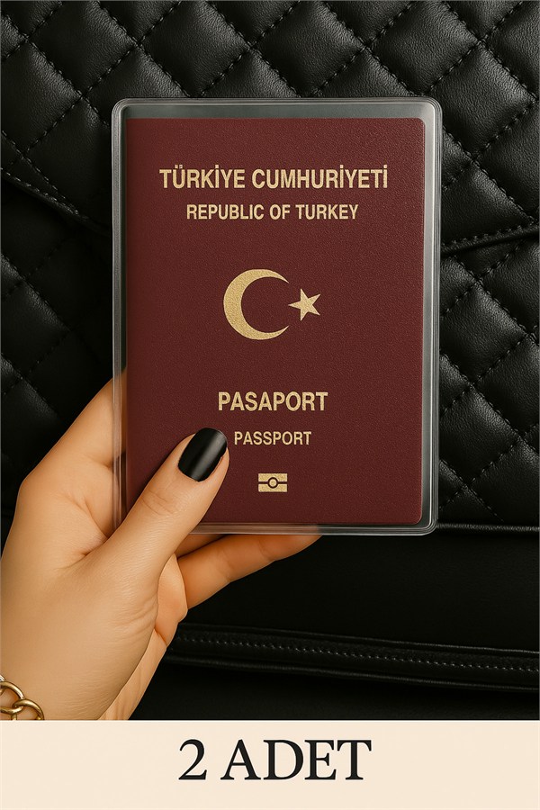 2 Adet Universal Pasaport Kılıfı Şeffaf Su Geçirmeyen PVC Pasaport Koruma Kabı