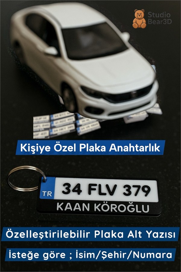 Kişiye Özel İsimli Plaka Anahtarlık - Araç Anahtarlığı Araba Hediyesi Araba Plaka Lüks Tasarım