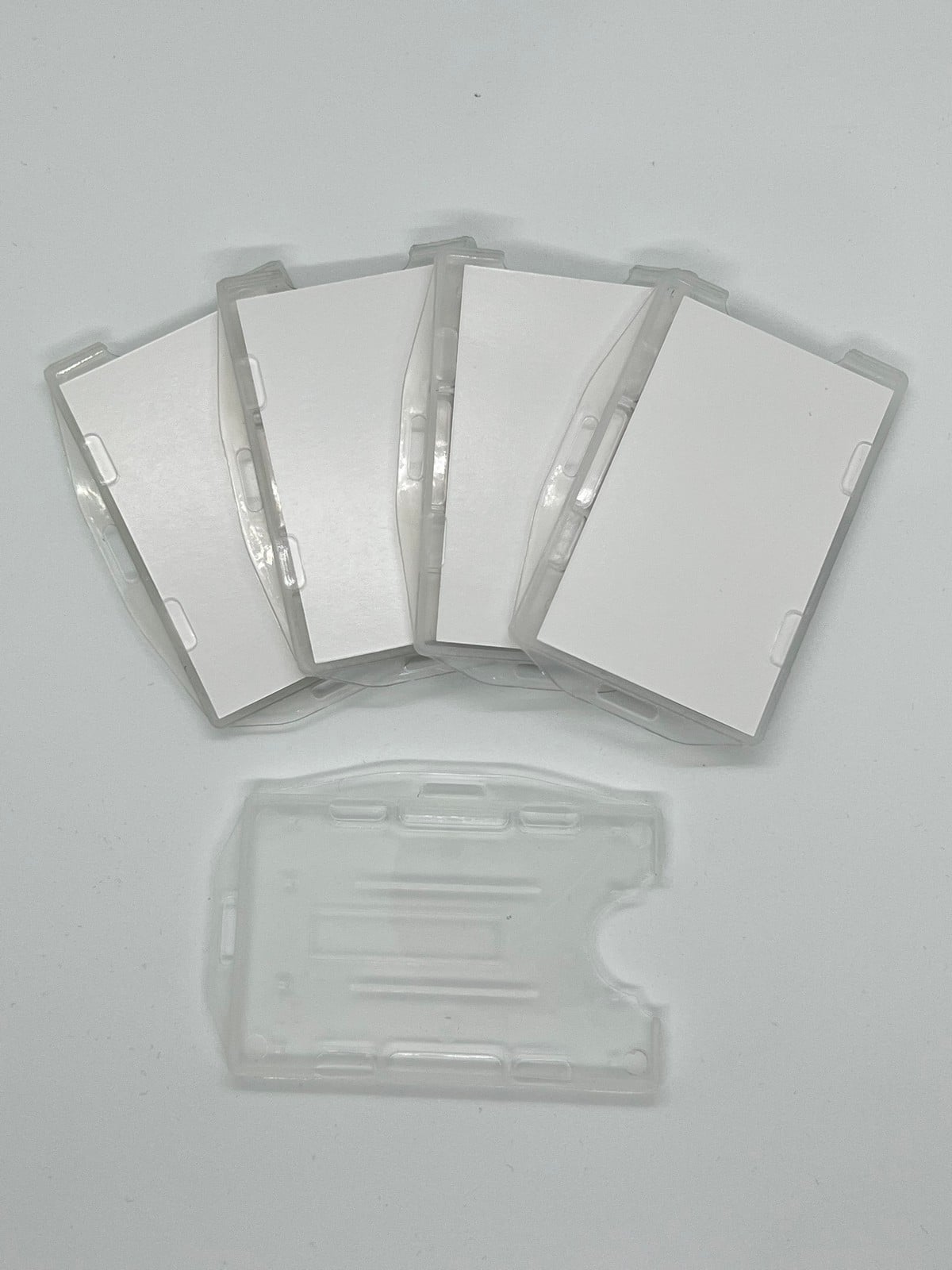 5 Adet Şeffaf Çift Hazneli Çift Taraflı Yatay ve Dikey Kartlık