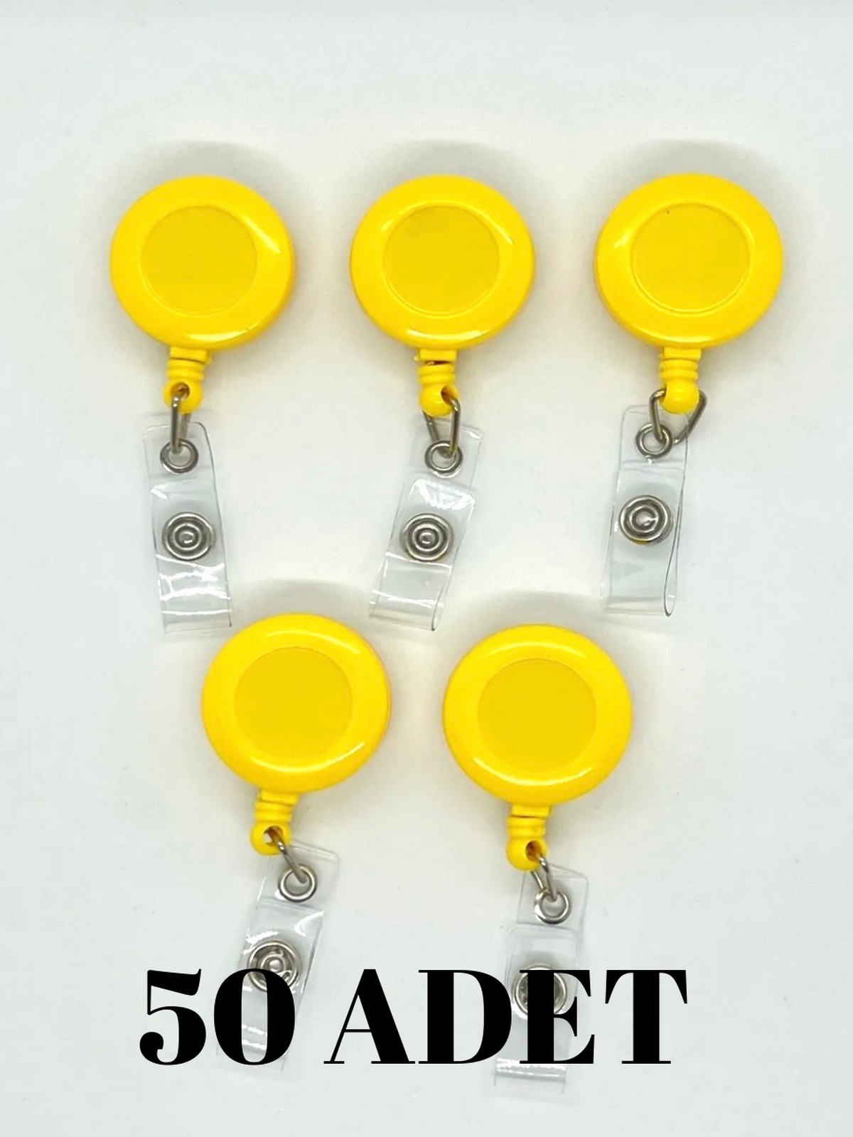 50 Adet Sarı Plastik Yoyo Kart Tutucu