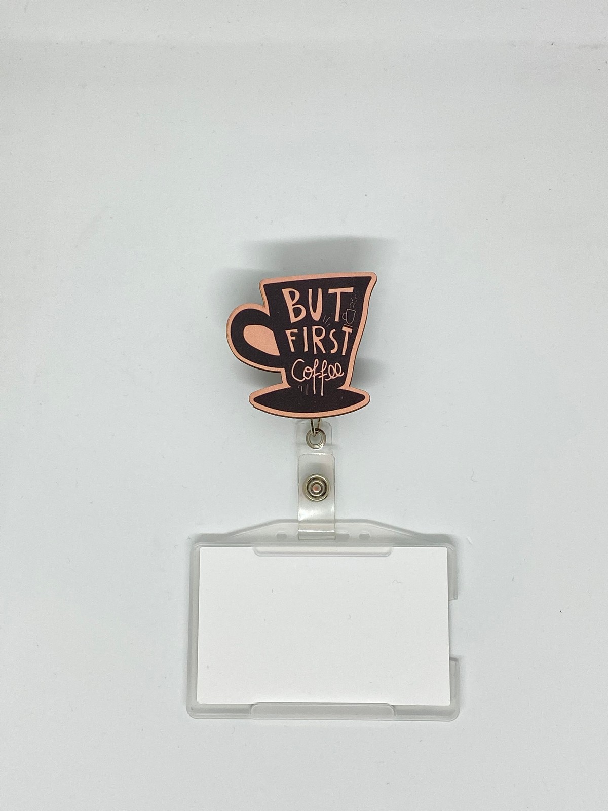 But First Coffee Temalı Yoyo Kartlık Yoyo Yaka Kartlığı