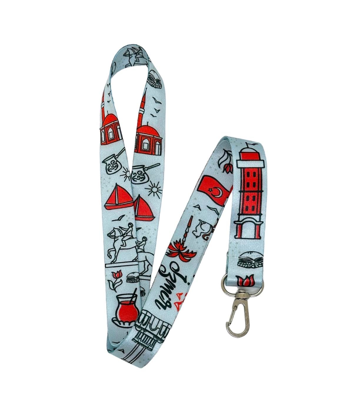 İzmir Şehir Figürleri Konsept Görseller Temalı Boyun İpi Kart Askısı