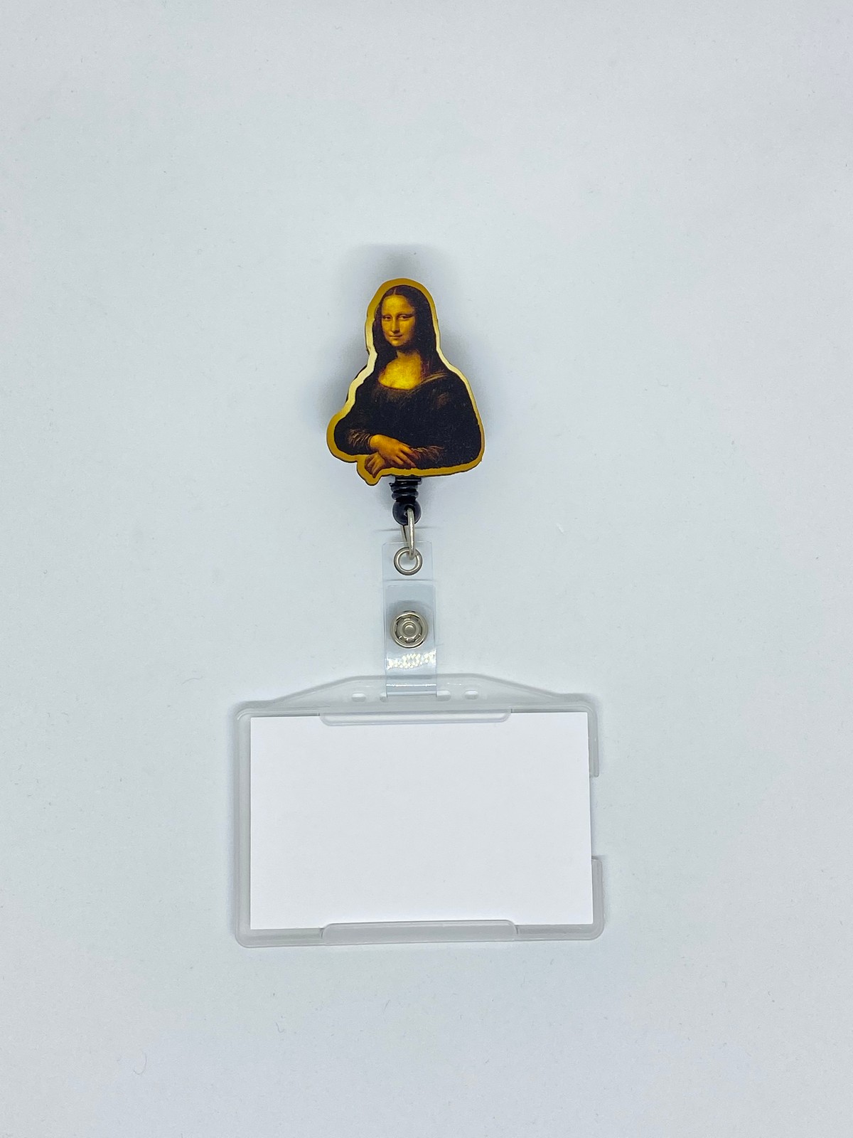 Mona Lisa Temalı Yoyo Kartlık Yoyo Yaka Kartlığı
