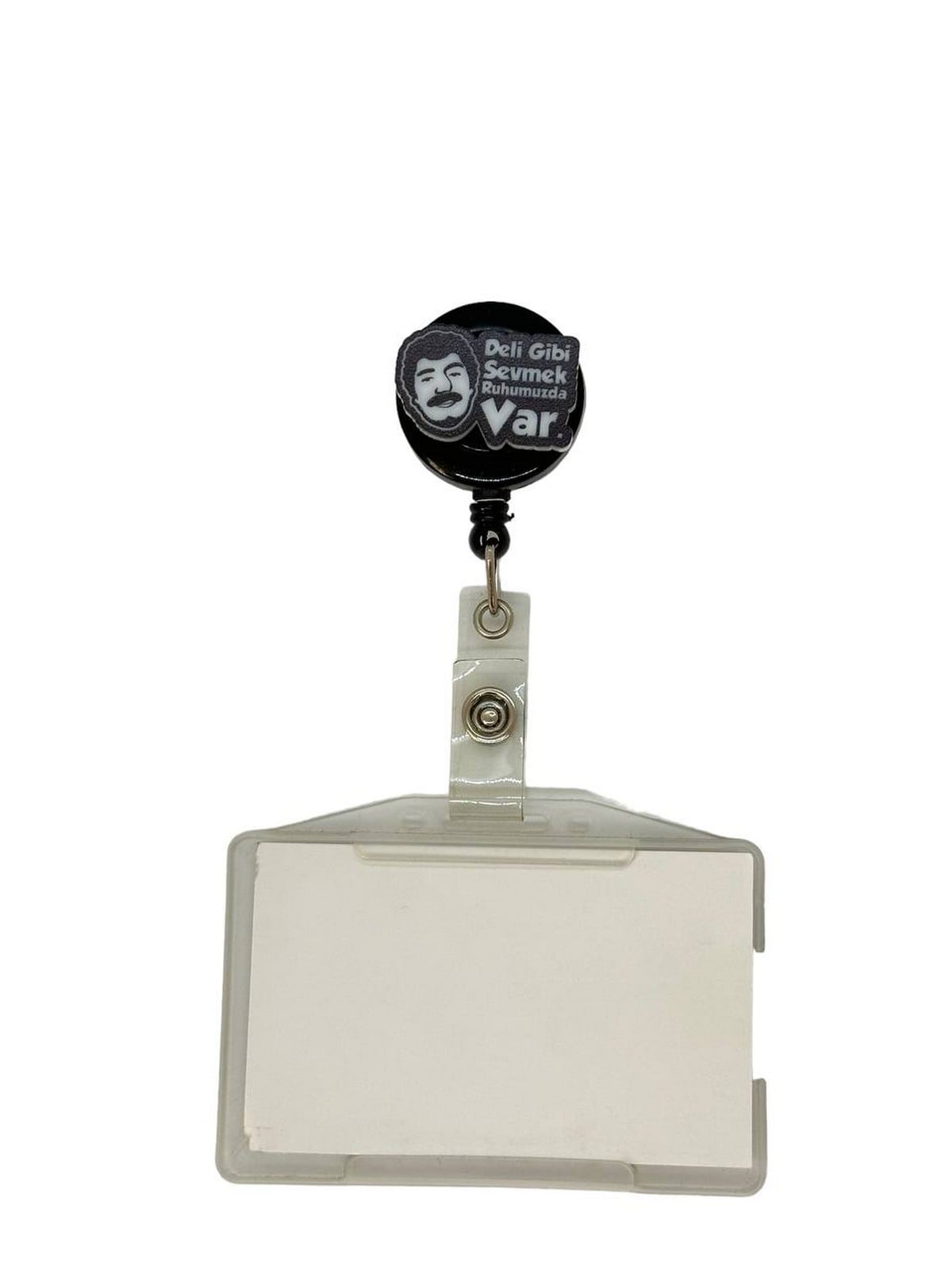 Müslüm Baba Deli Gibi Sevmek Ruhumuzda Var Temalı Pleksi Baskılı Yoyo Kartlık Yoyo Yaka Kartlığı