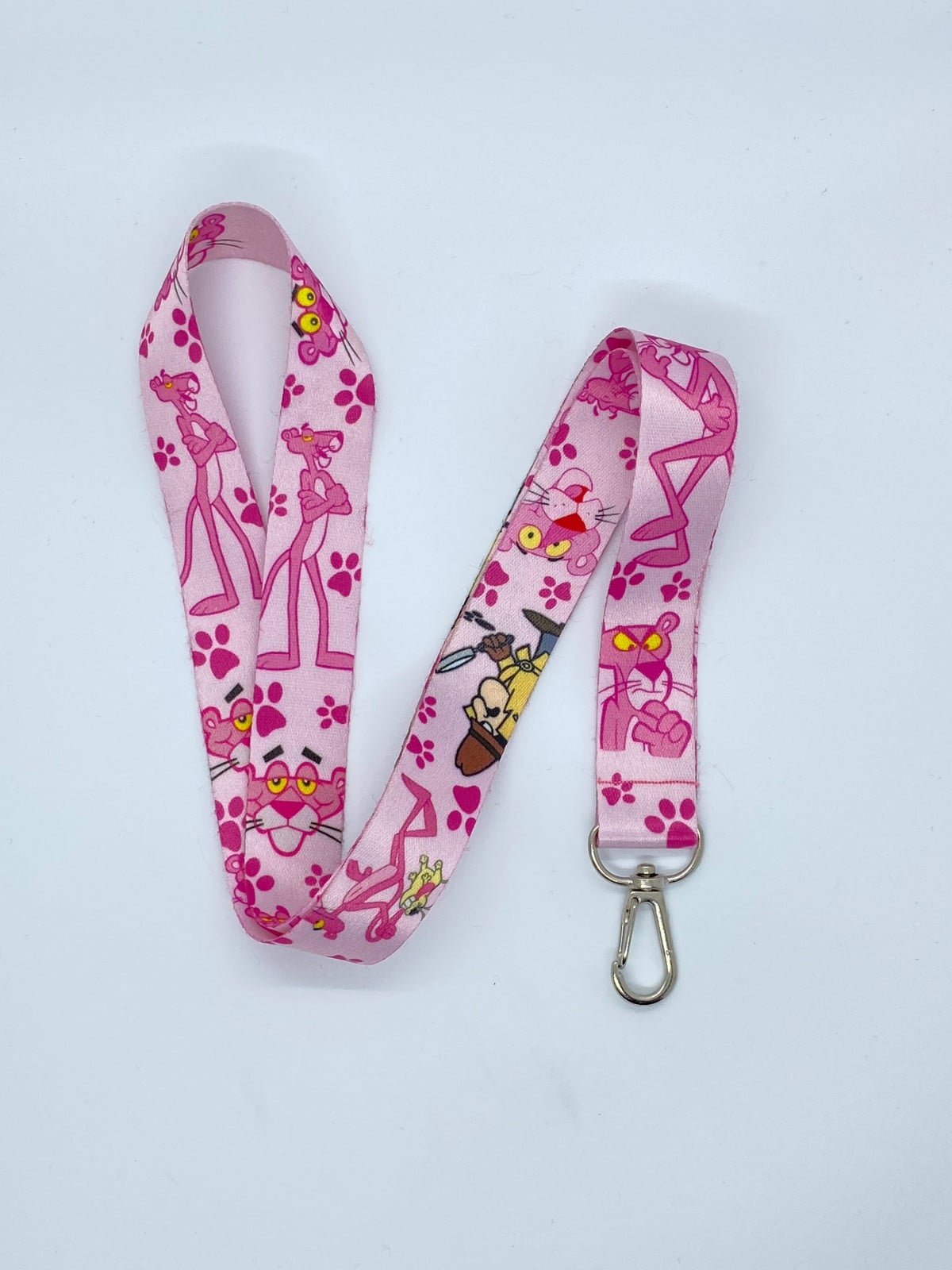 Pembe Panter Temalı Boyun İpi Kart Askısı 