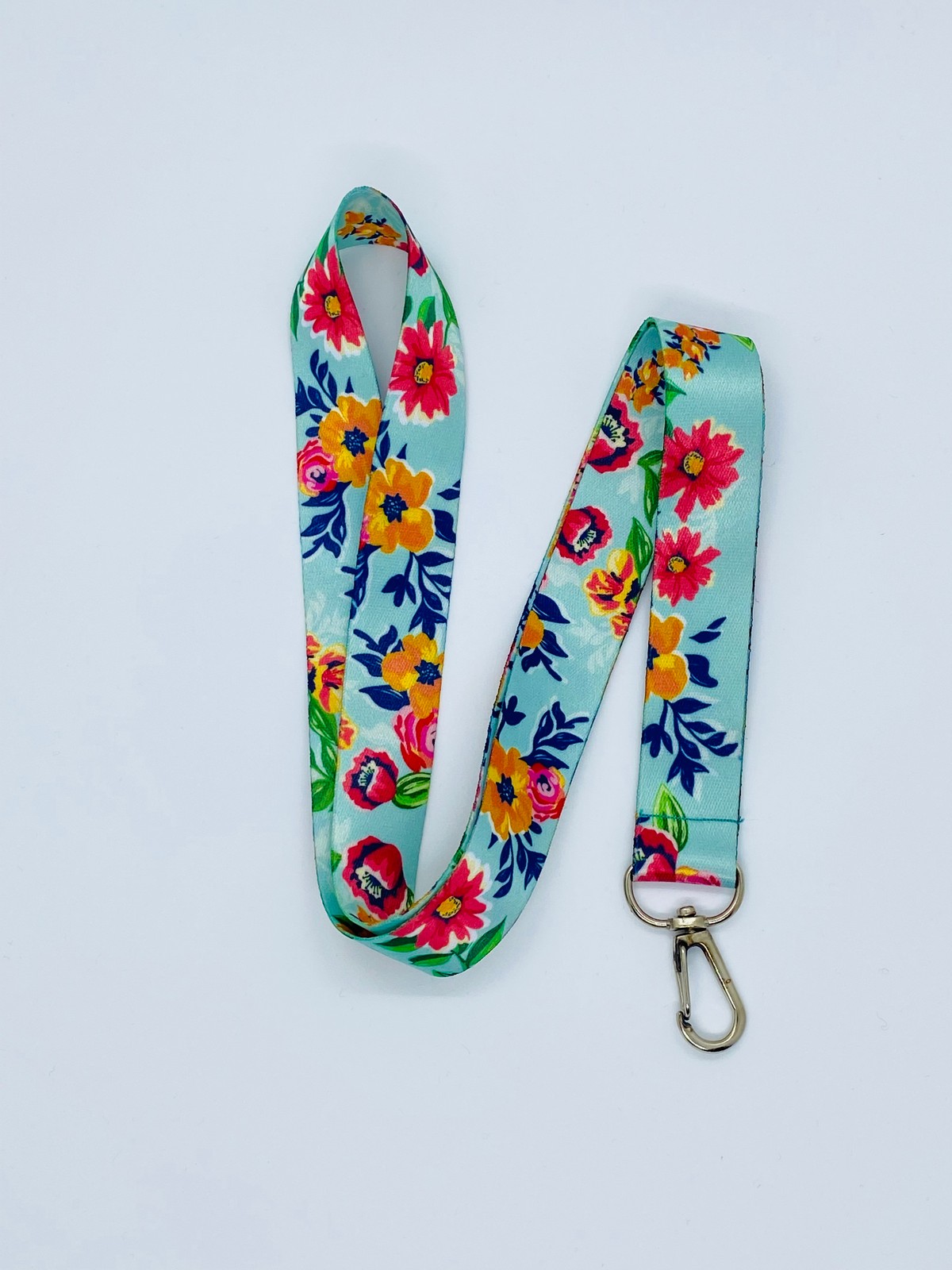 Renkli Çiçek Temalı Boyun İpi Kart Askısı 
