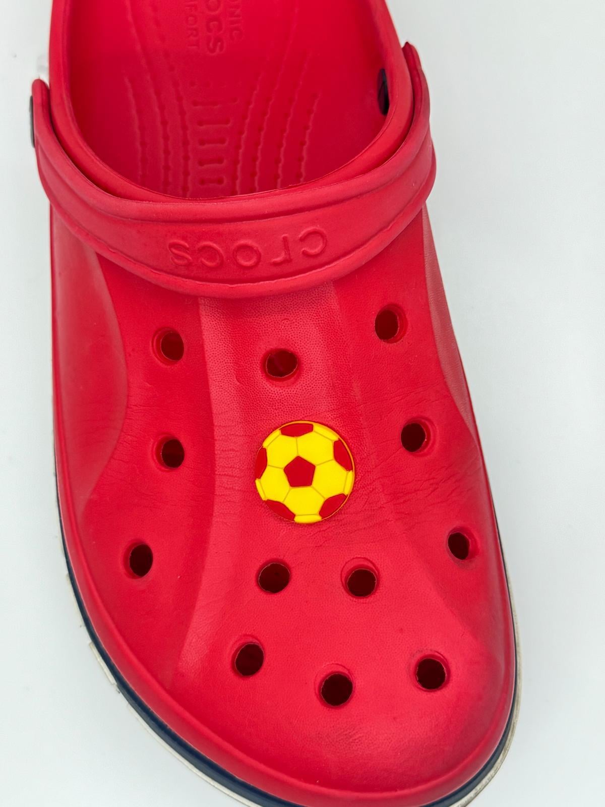 Sarı Kırmızı Futbol Topu Temalı Temalı Jibbitz Crocs Terlik Süsü
