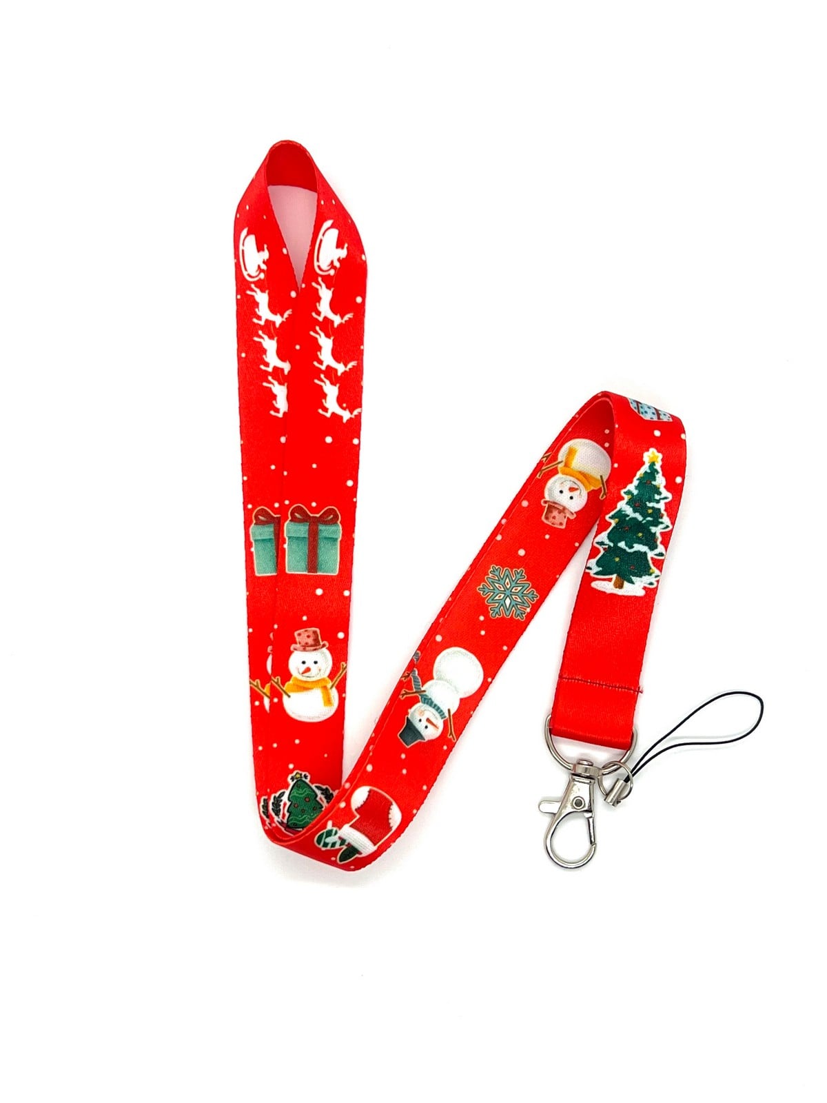 Yılbaşı Kardanadam Çam Ağacı Temalı Boyun İpi Kart Askısı