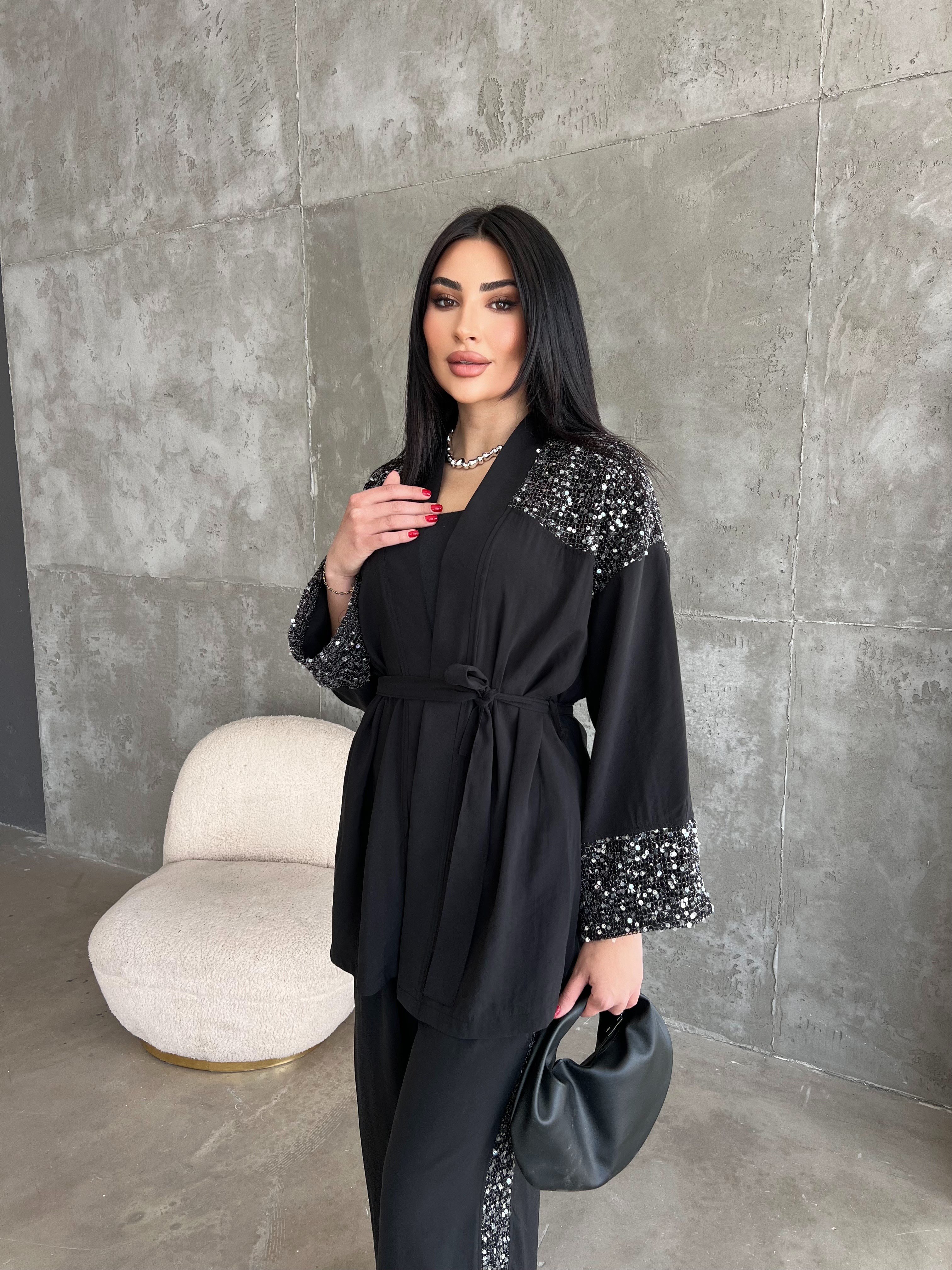 ikili kimono takım siyah 