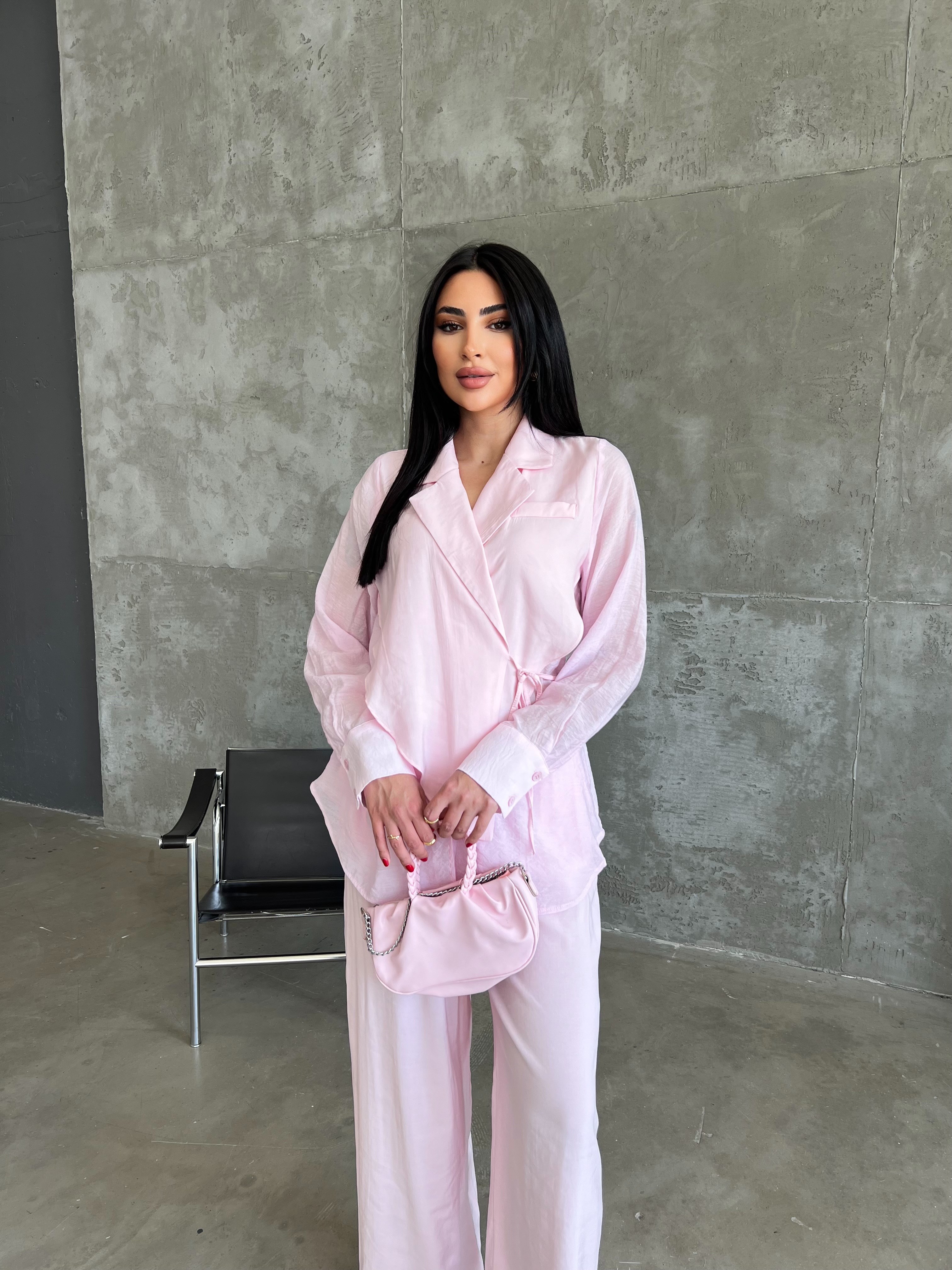parçalı tasarım ikili takım pembe