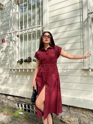 sade elbise bordo 