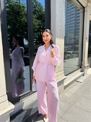 tül modal ikili takım pembe