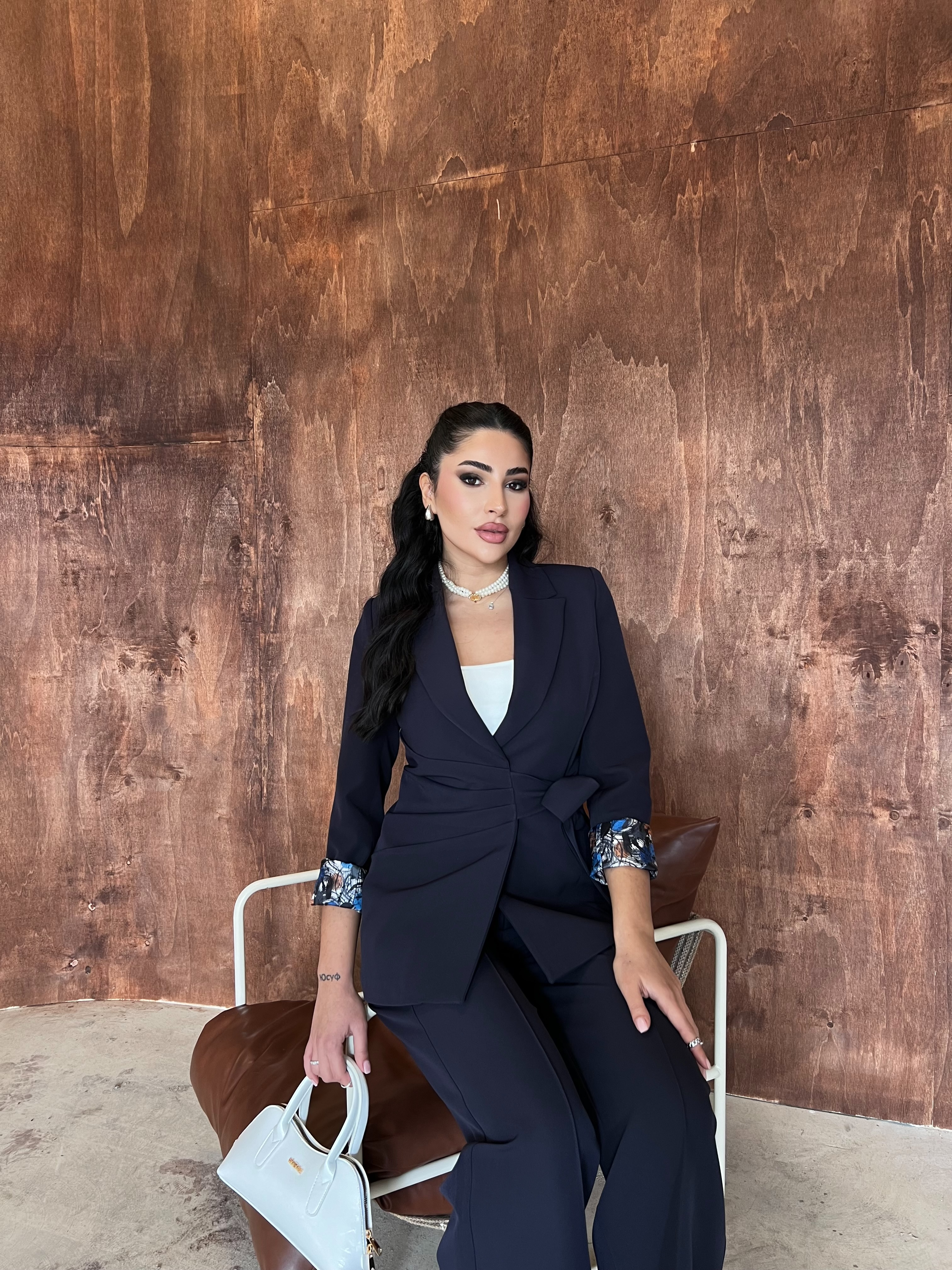 Arina Bel Detaylı Takım Lacivert