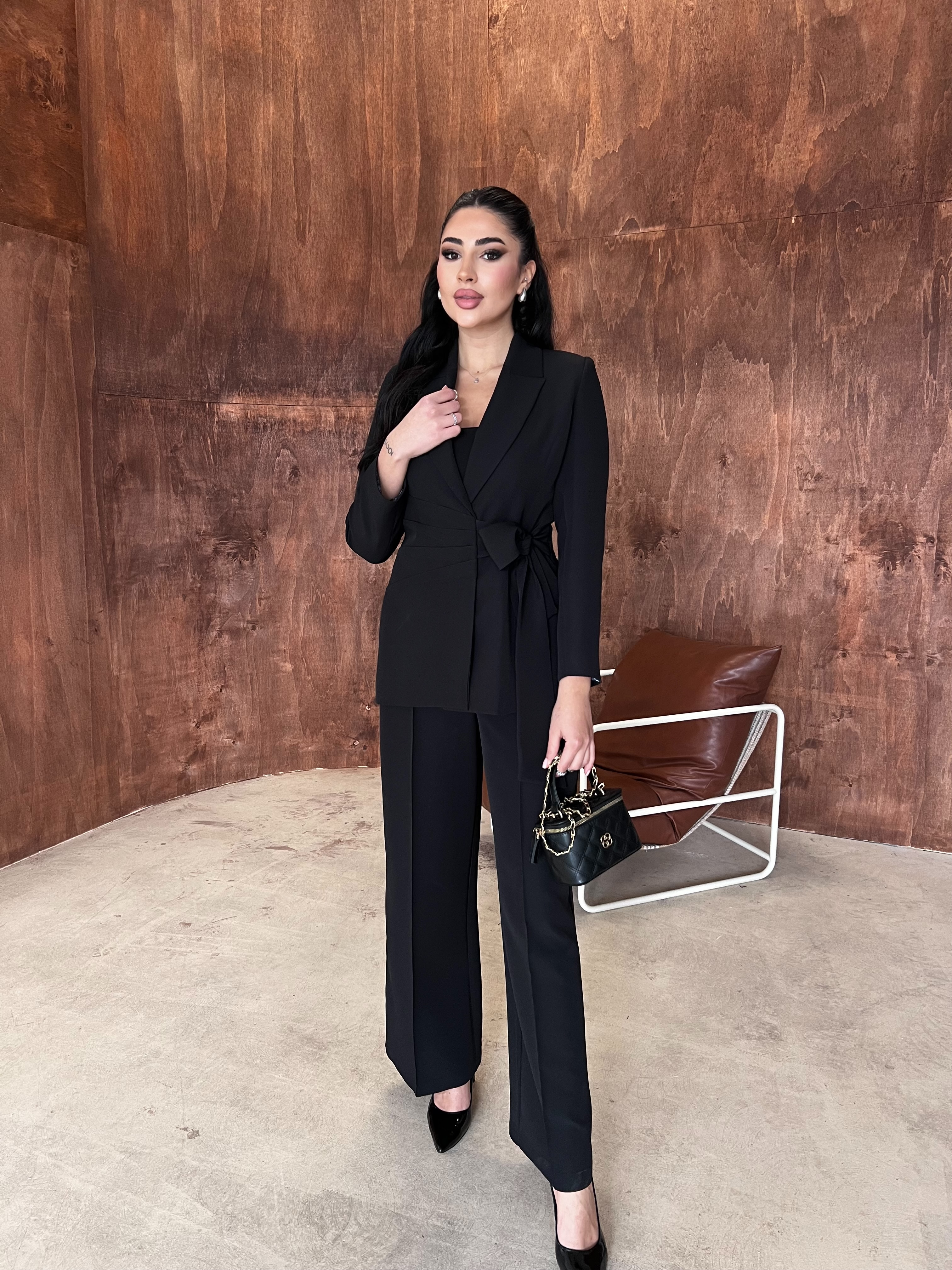 Arina Bel Detaylı Takım Siyah