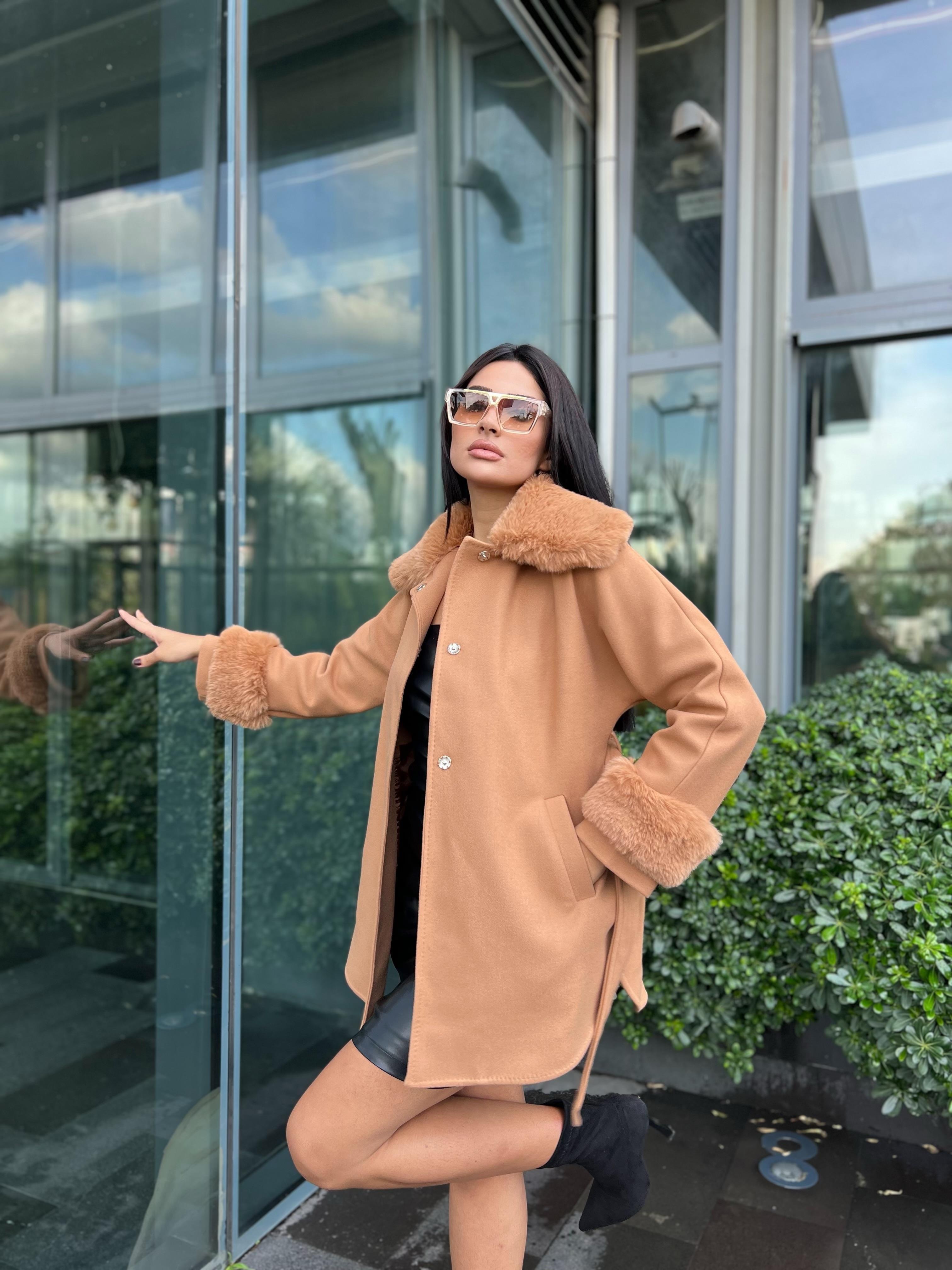 Bellezza Kürklü Panço Camel