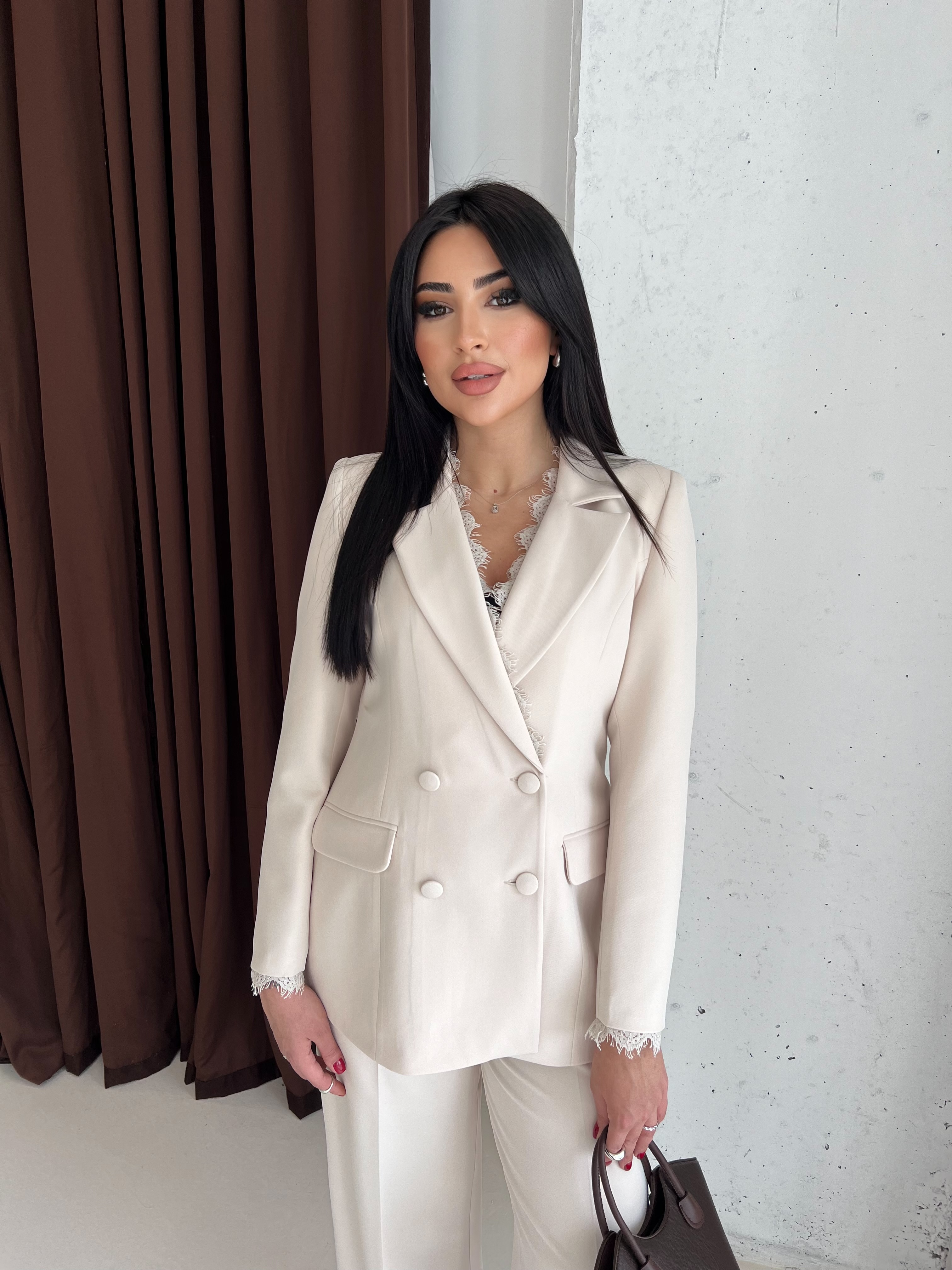 Jasmine Dantelli Ceket Bej