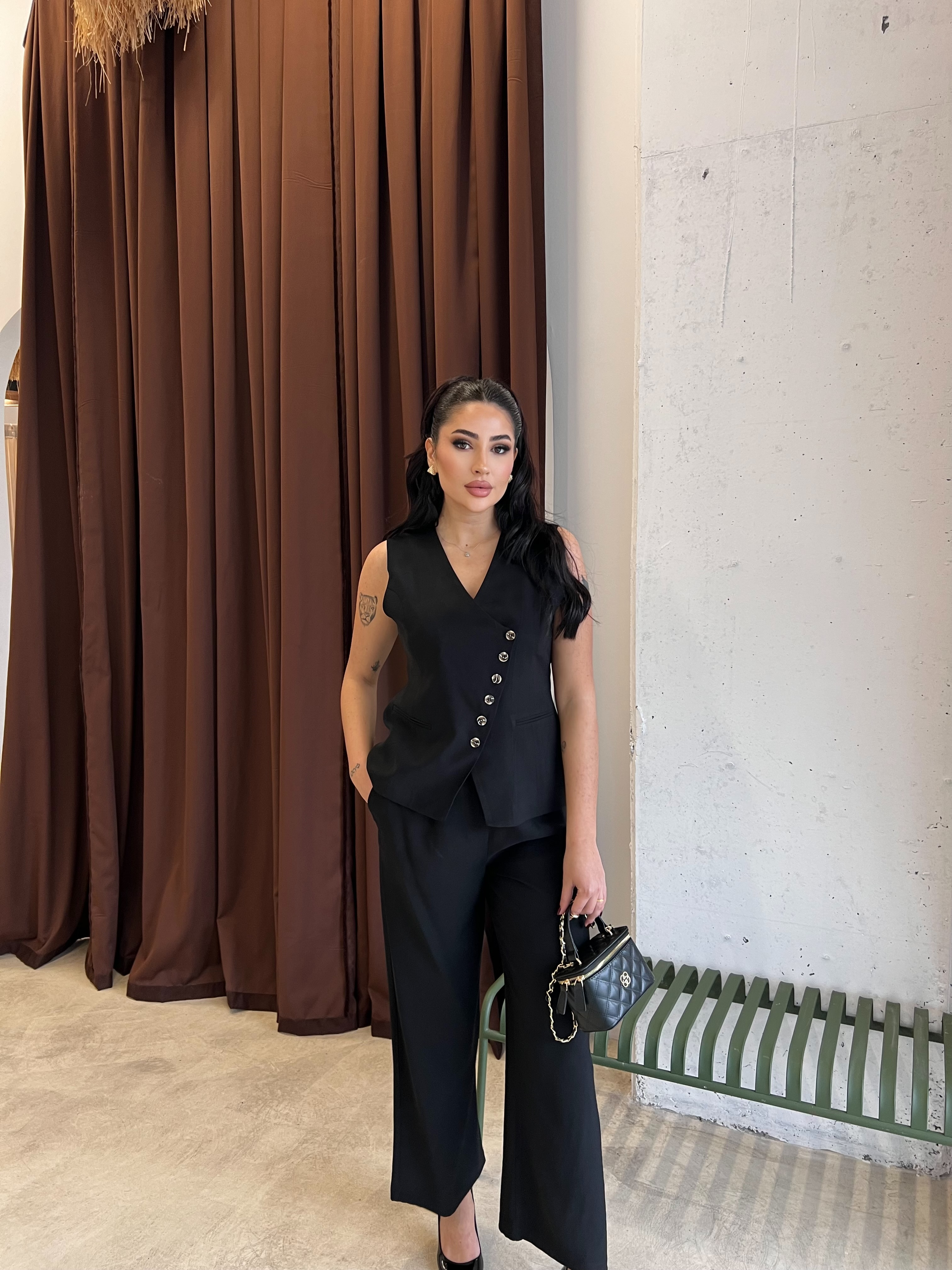 Kate Yelekli Takım Siyah