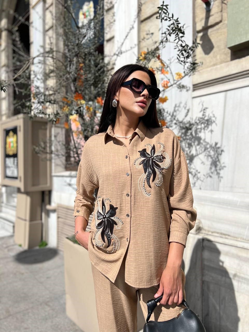 keten çiçekli takım vizon 