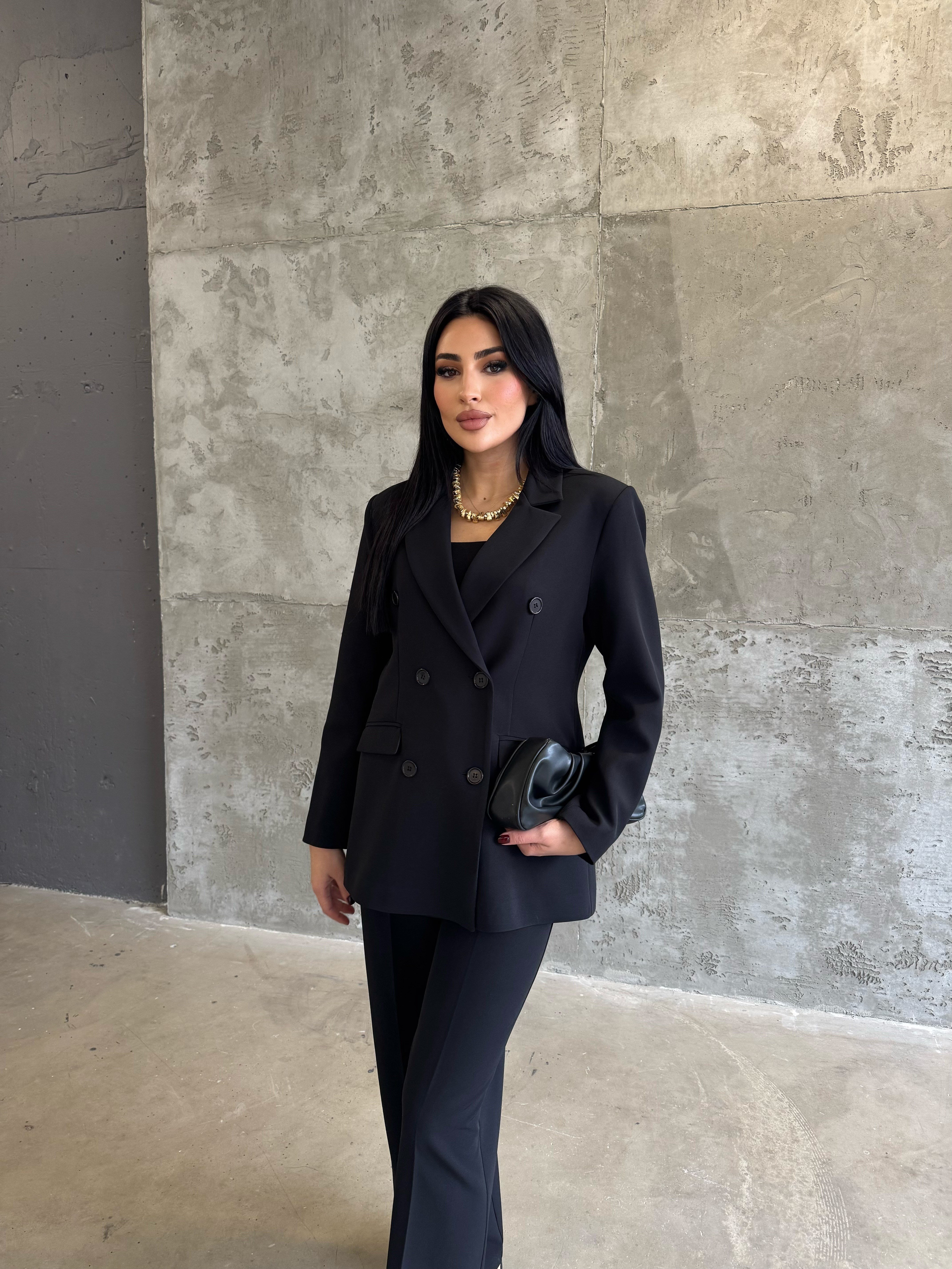 klasik ceket takım siyah