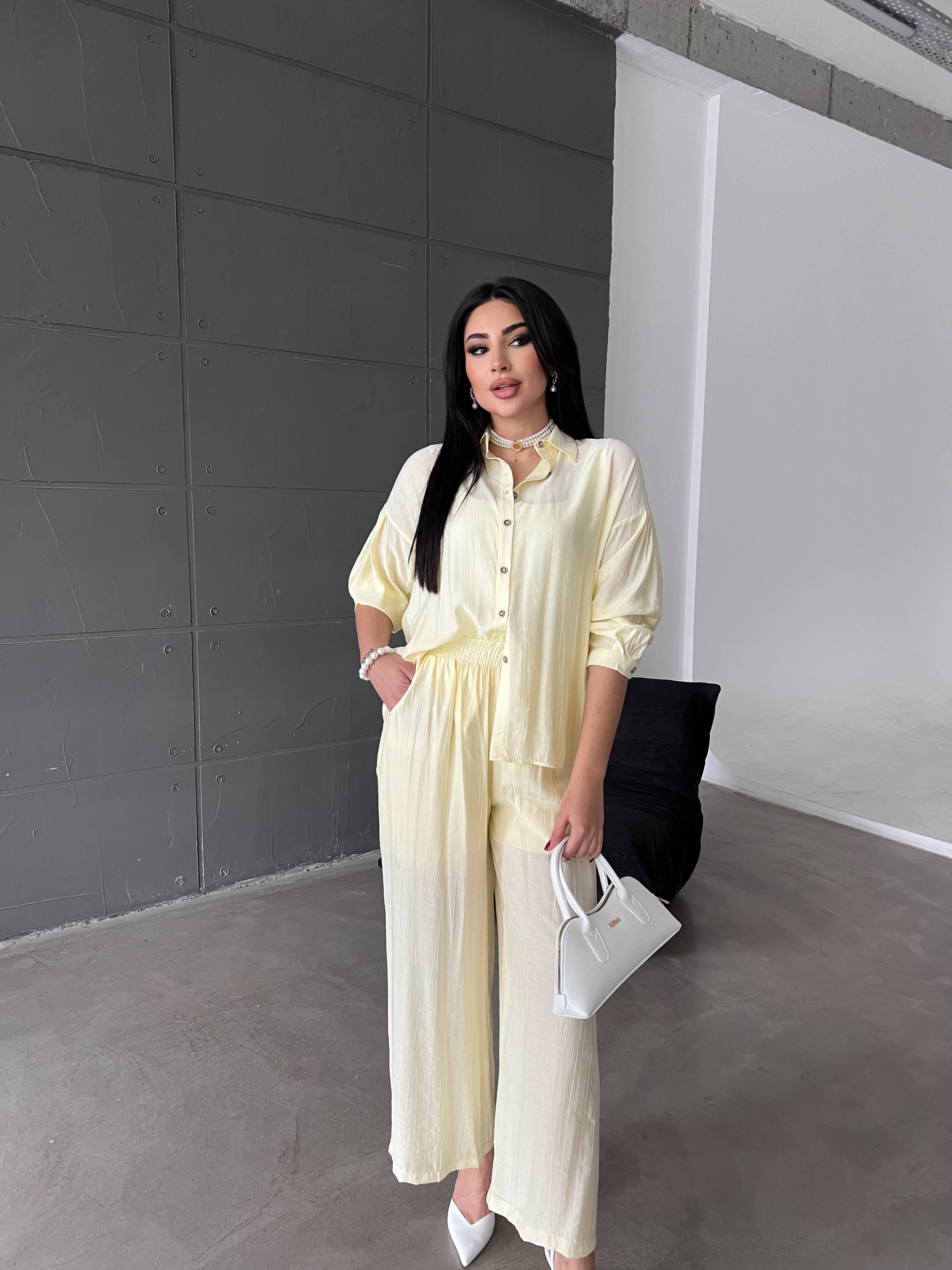 Kol Büzgülü Takım Sarı