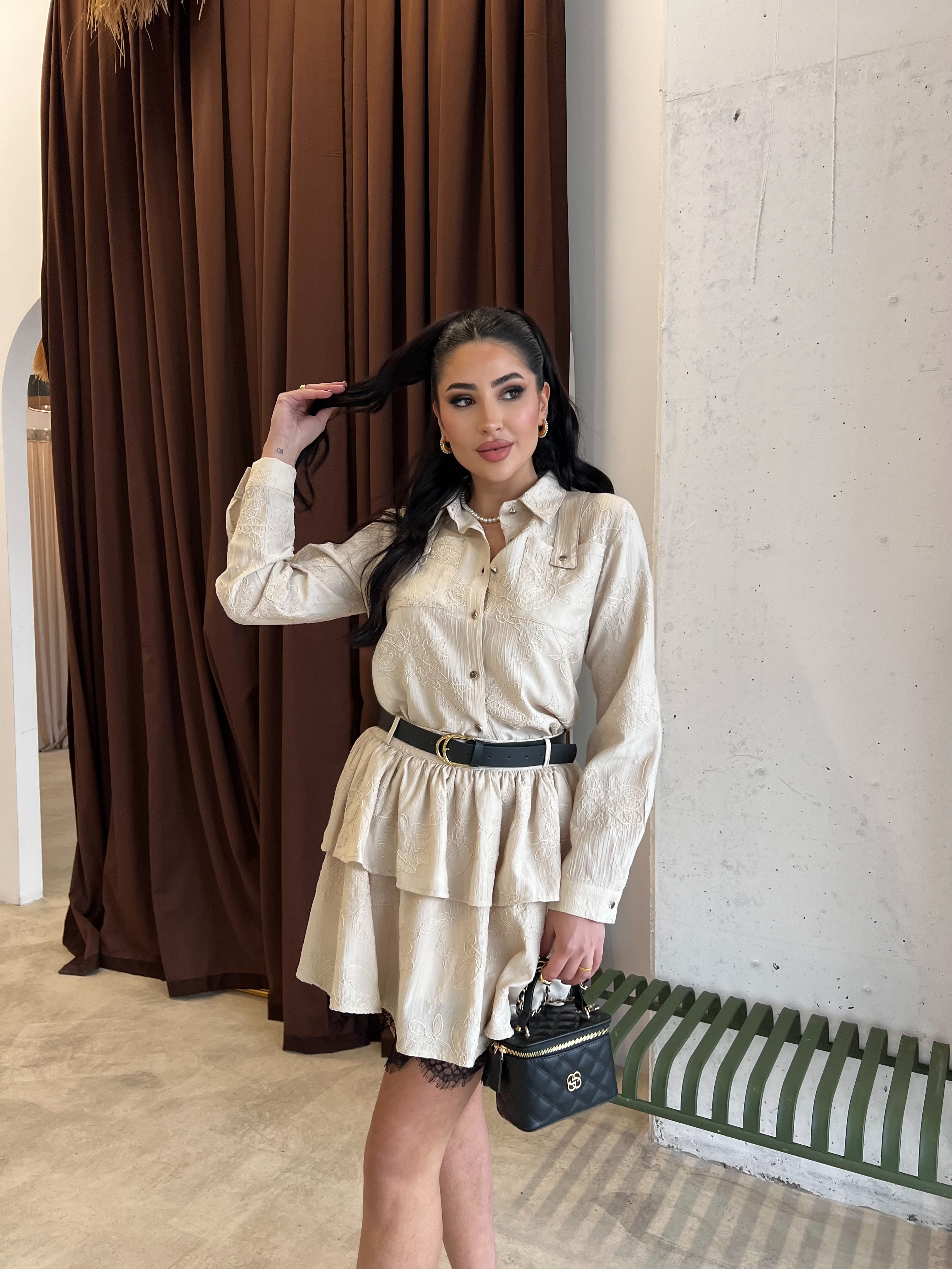 Lolita Dantel Etekli Takım Bej