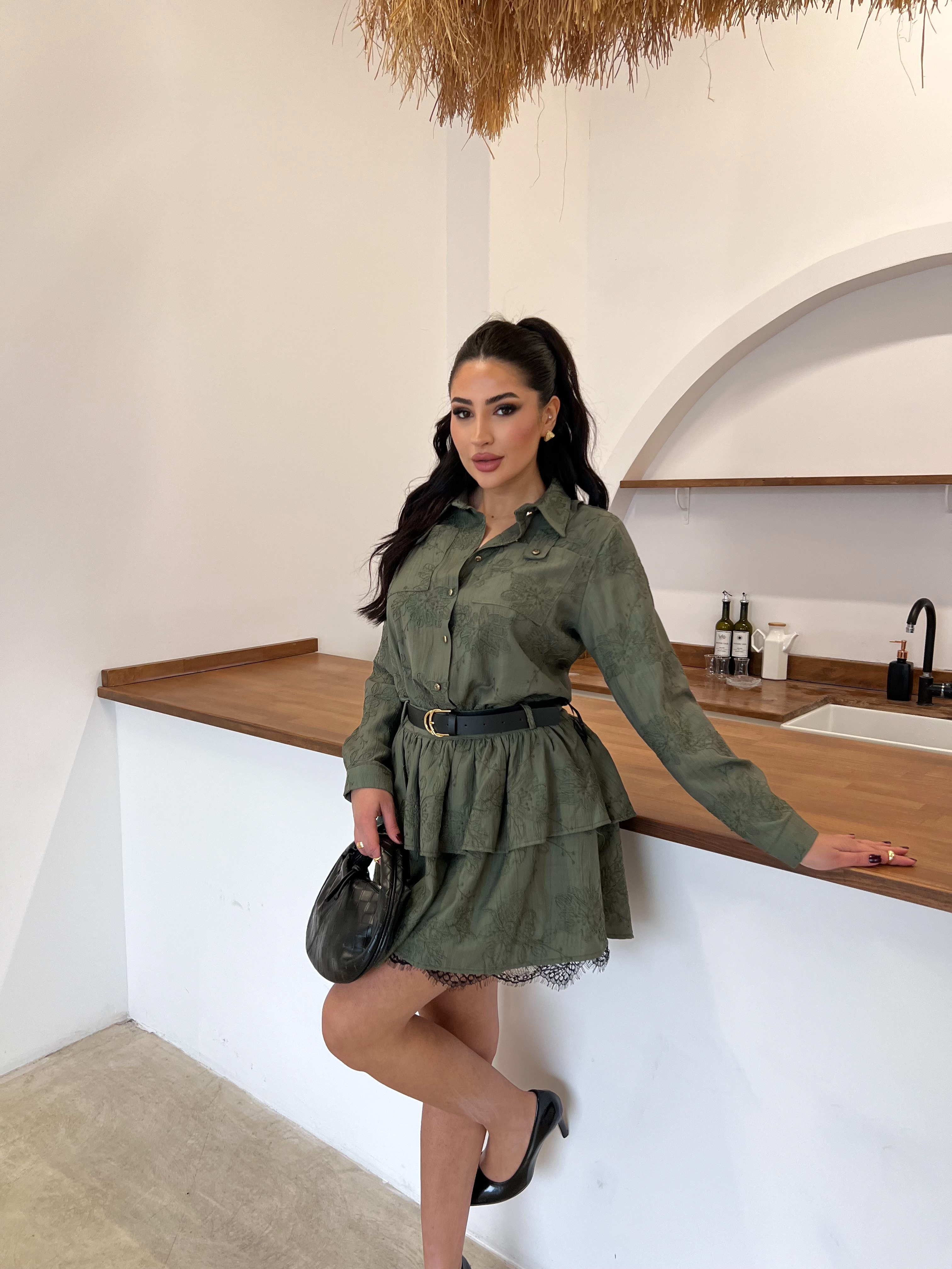 Lolita Dantel Etekli Takım Haki