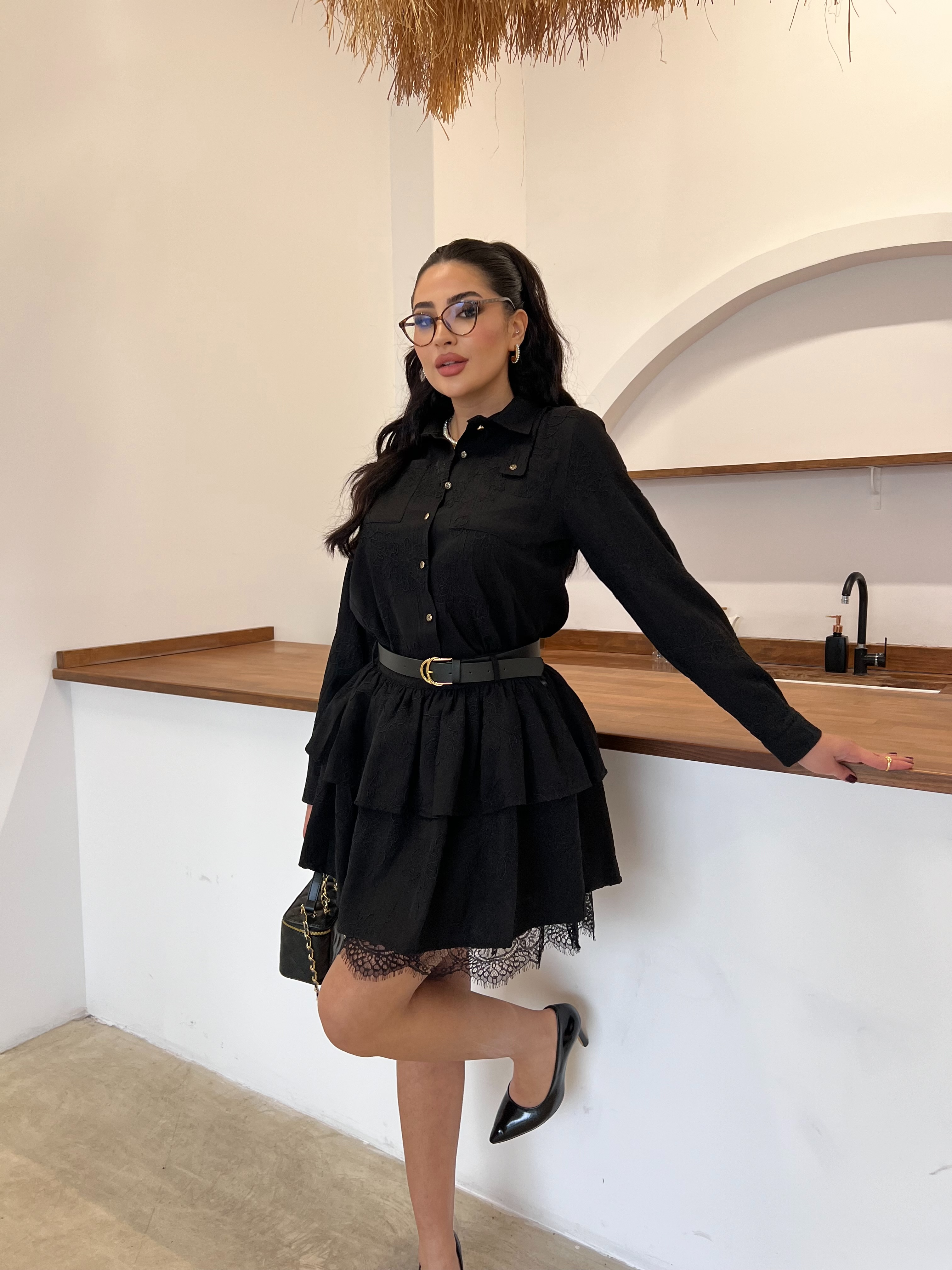 Lolita Dantel Etekli Takım Siyah