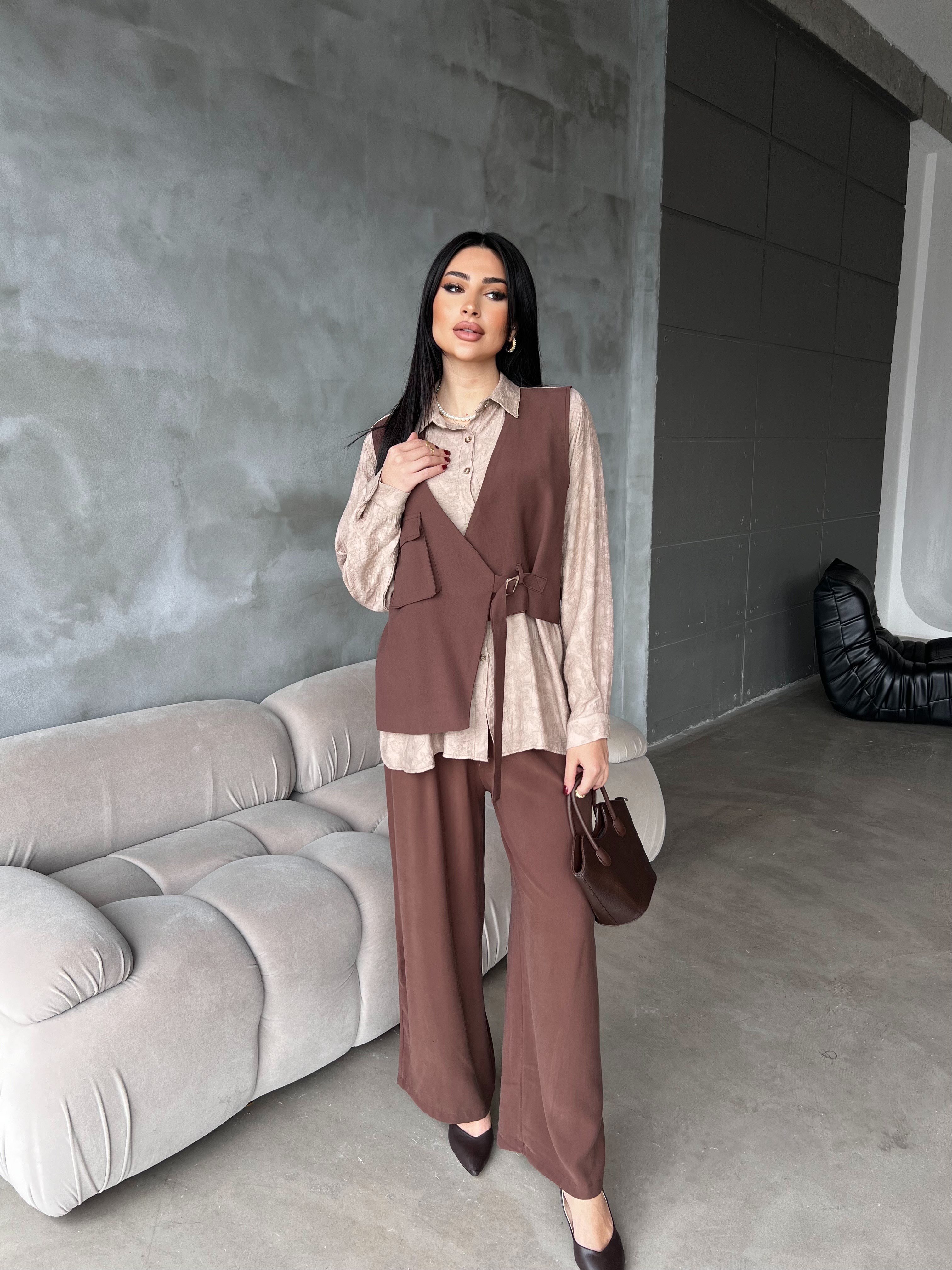 lora yelekli ikili takım vizon 