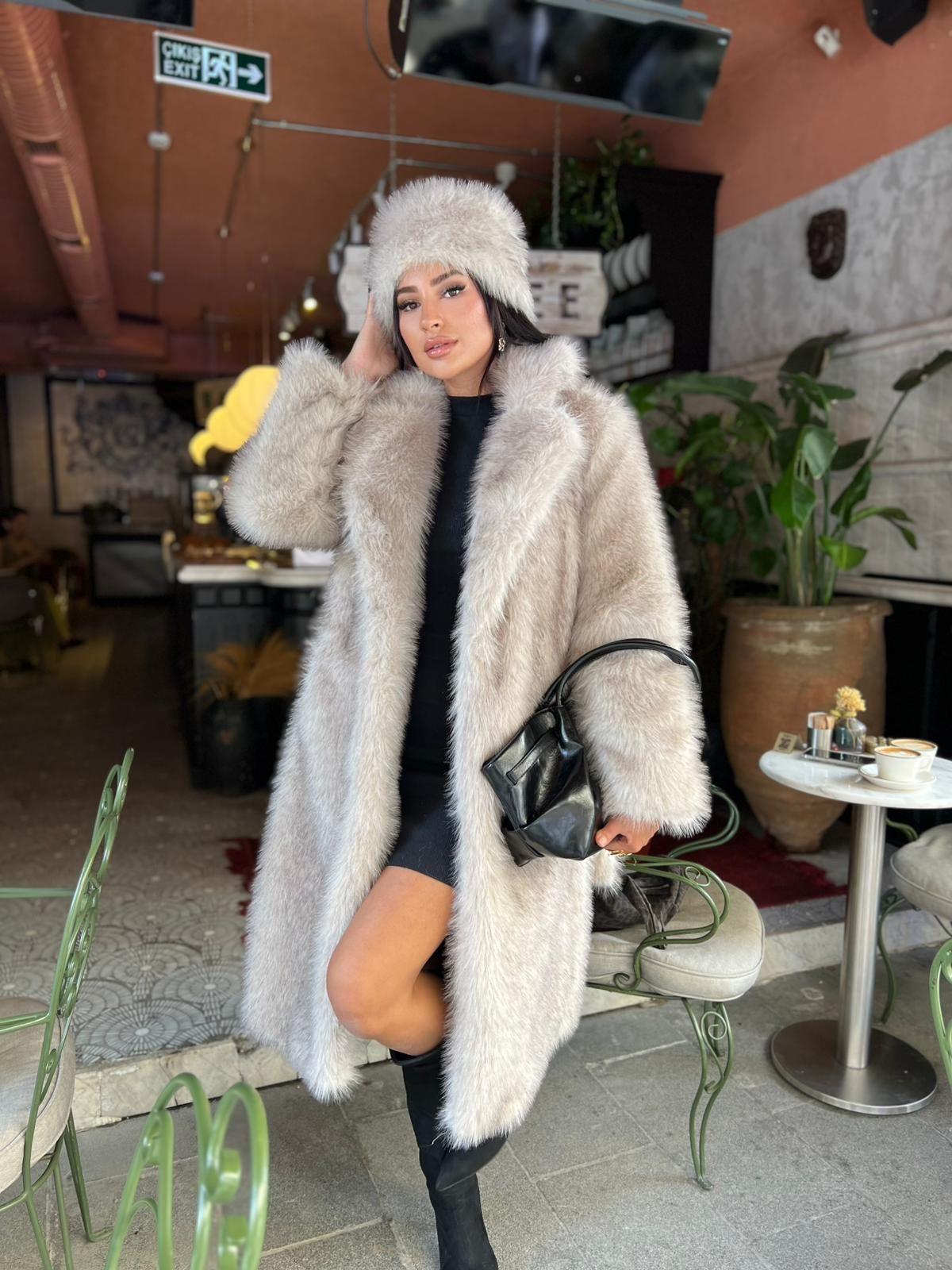 Lüks Printli Uzun Kuşaklı Lolita Bej(koyu)