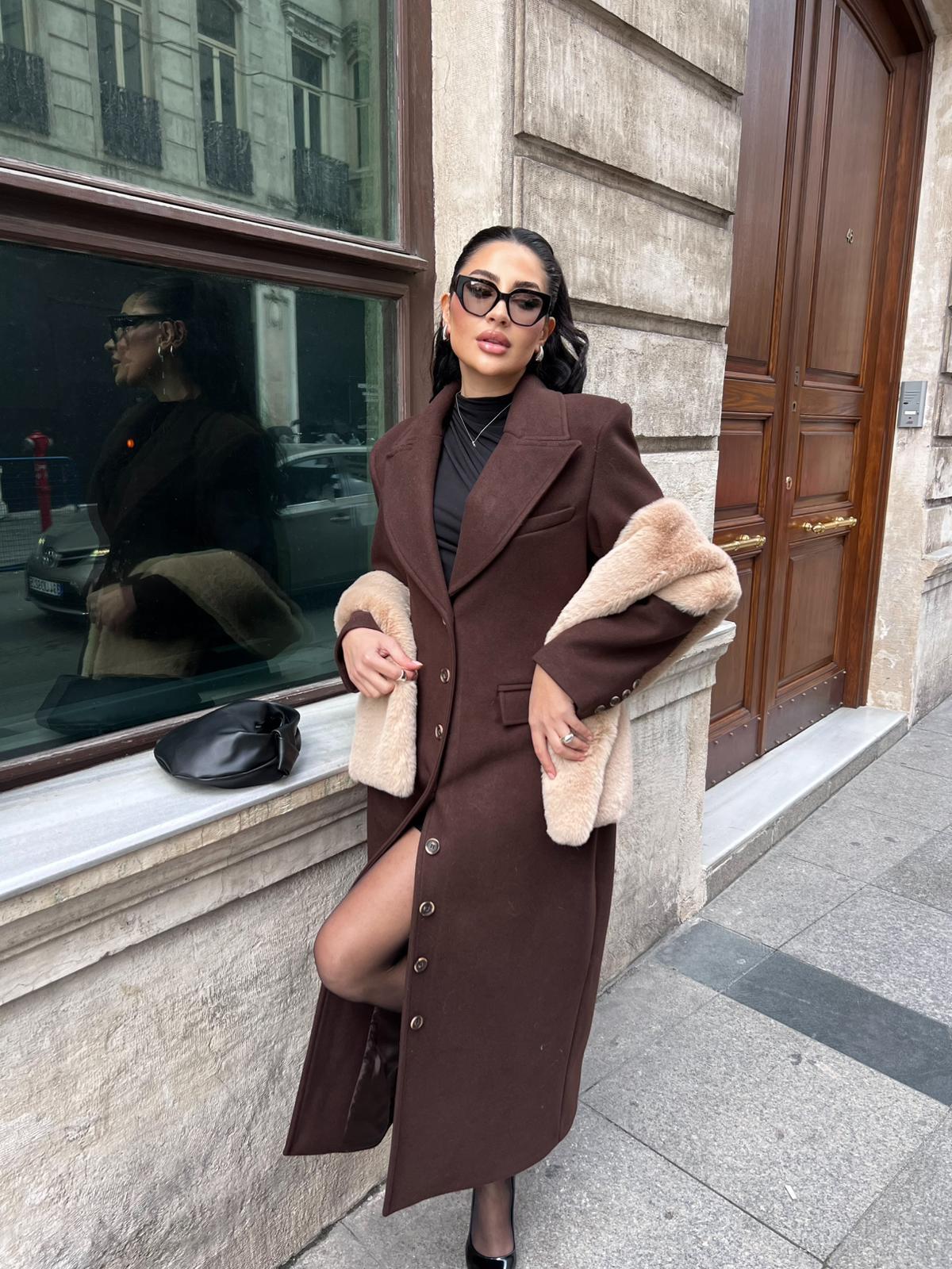 Luxury Kaşe Kaban Kahve