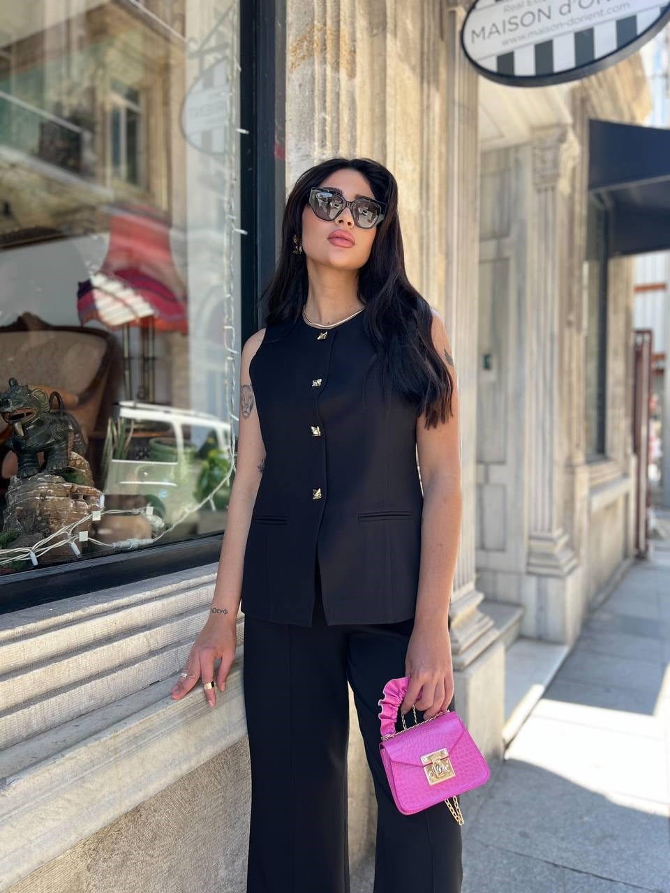 noya yelekli takım siyah