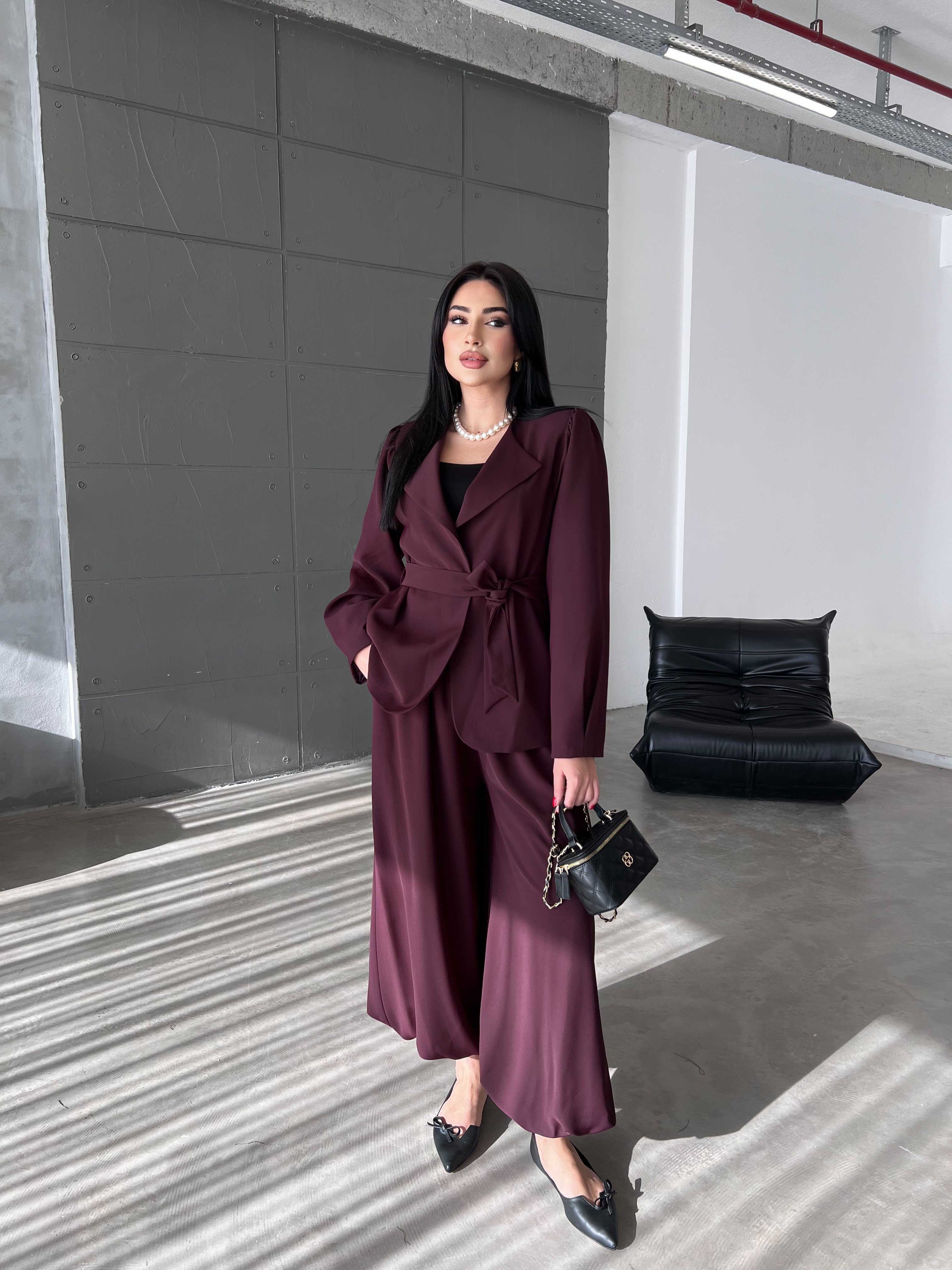 Pinterest Şalvarlı Ceket Mürdüm