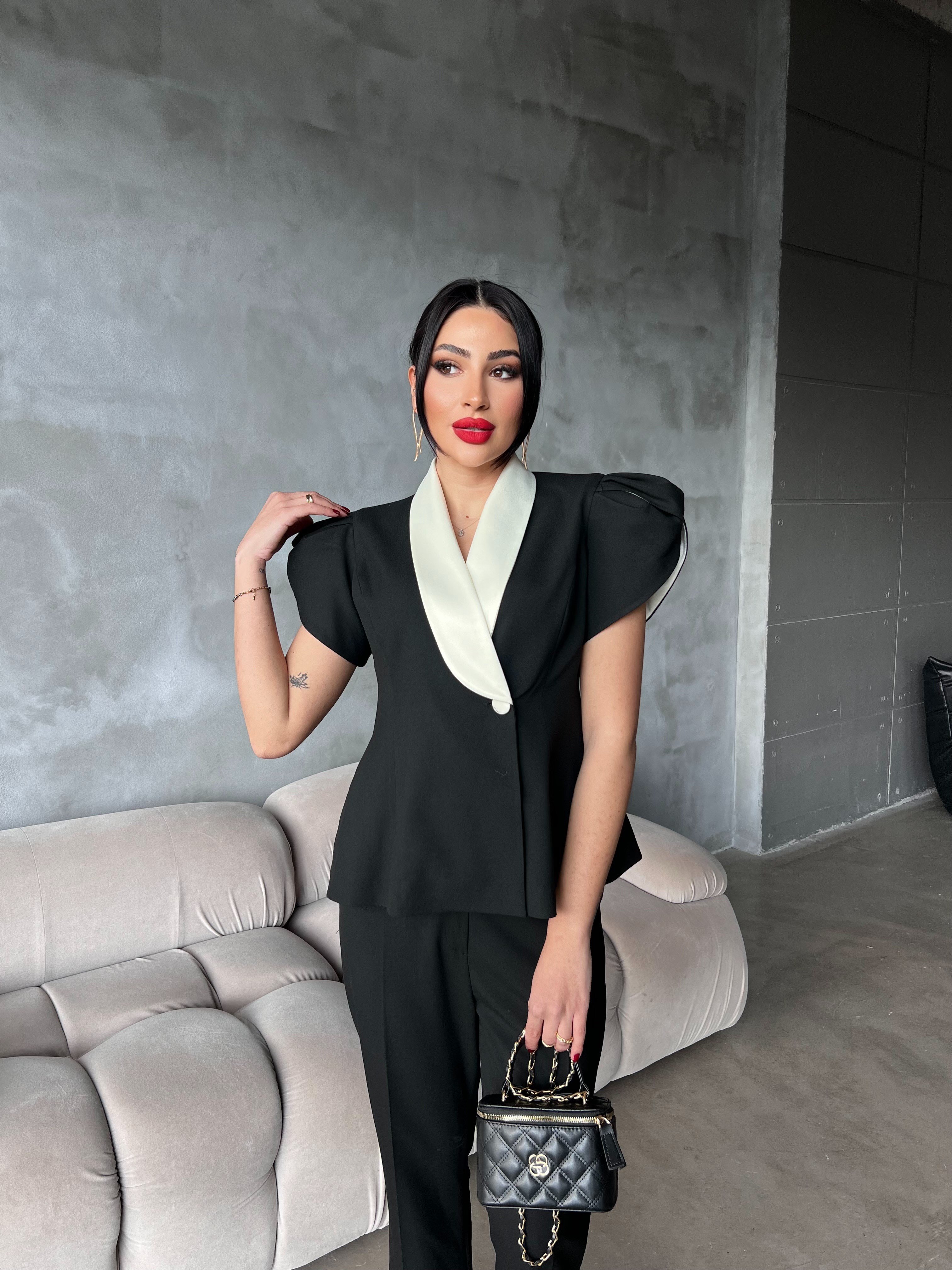 sia tasarım ceket takım siyah 