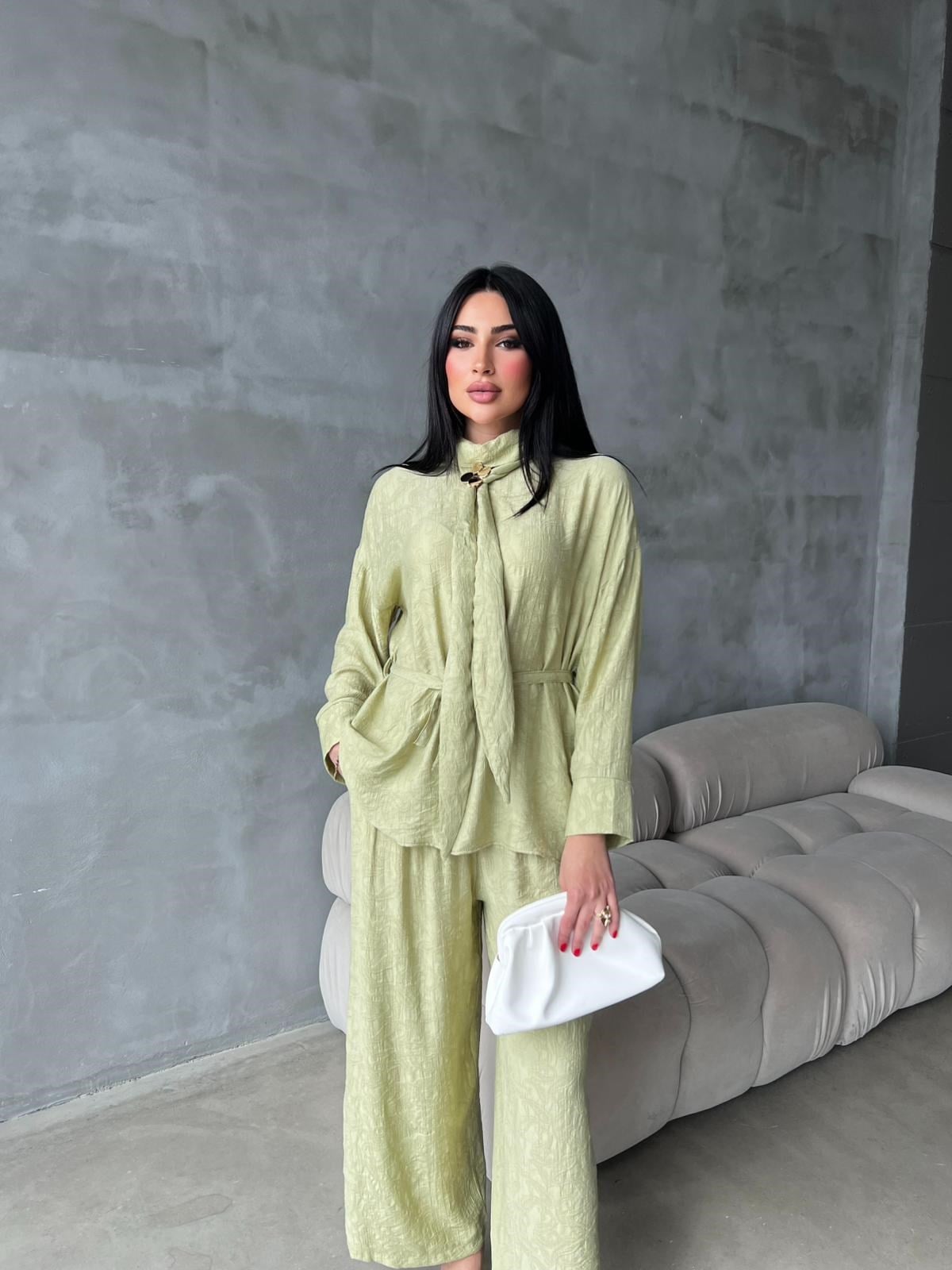 stare desenli ikili takım yeşil 