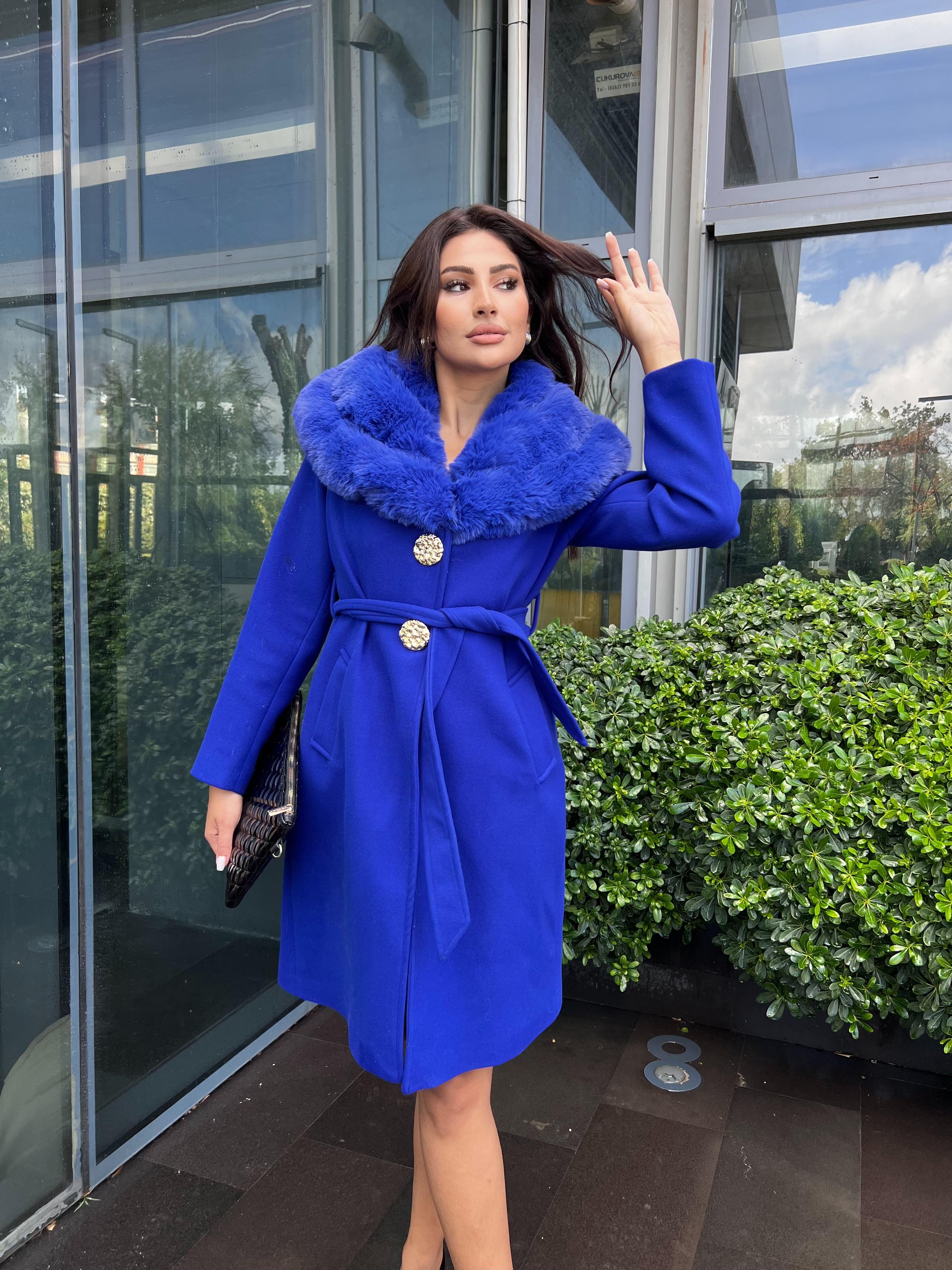 Vanessa Kürklü Kaşe Kaban Saks