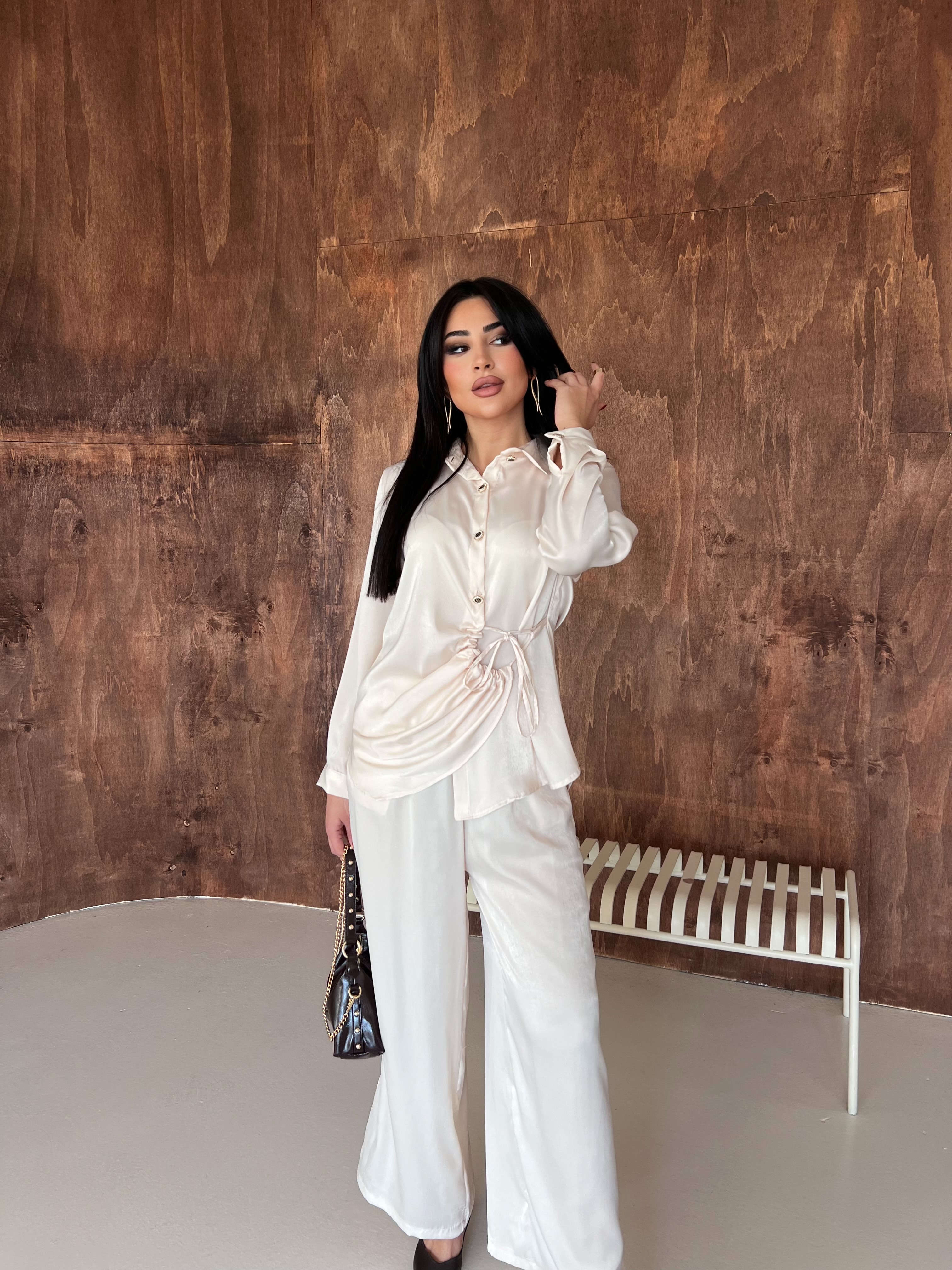 Vibe Saten Takım Bej