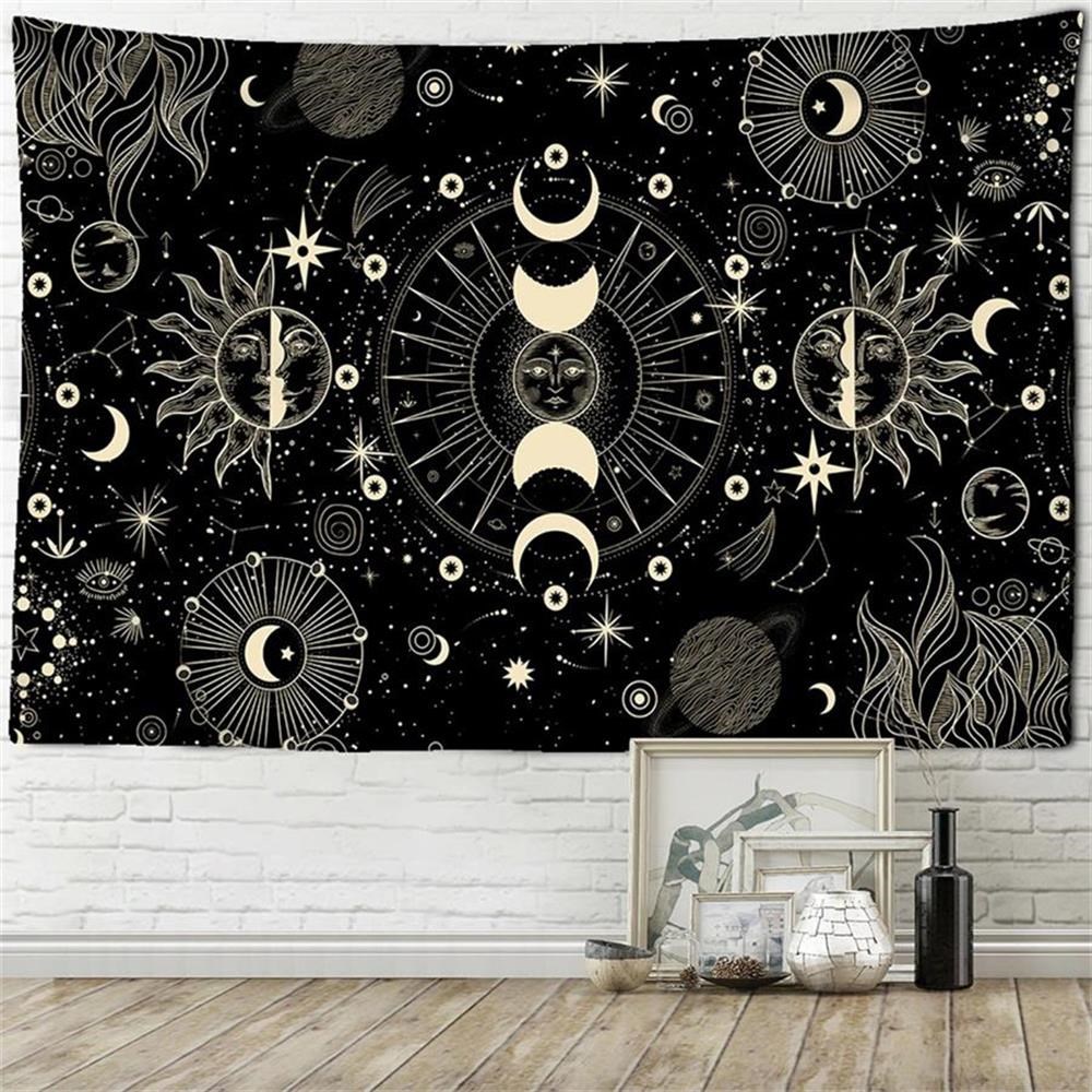 70 X 100 Cm Reverse Moon And Sun Phase Duvar Halısı