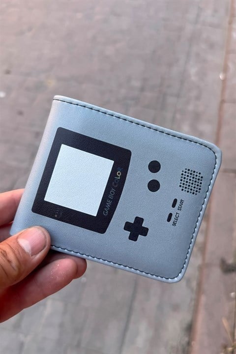Gri Retro Game Boy Color Erkek Cüzdan