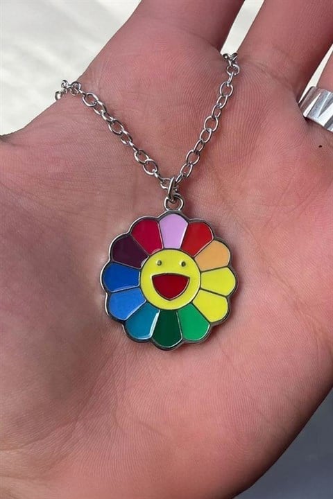 Happy Daisy Rainbow Y2K Kolye