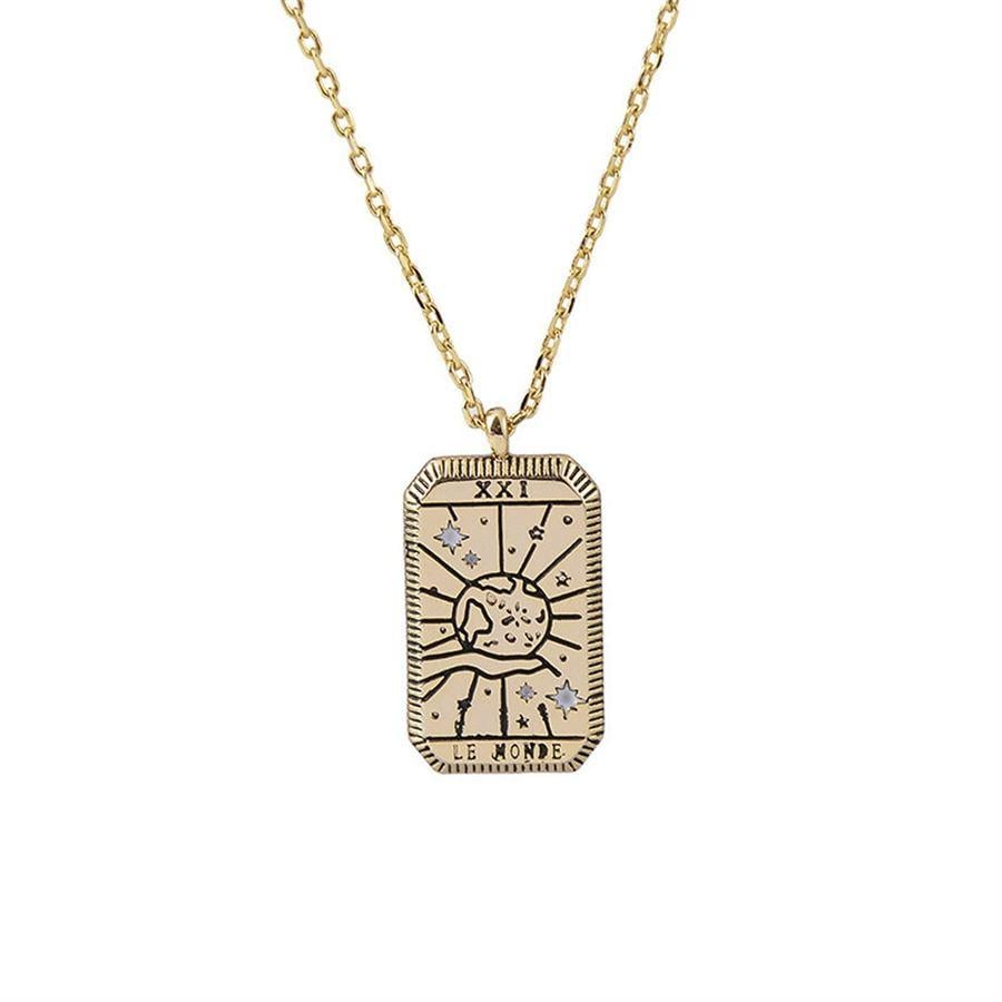 Le Monde Tarot Gold Çelik Kolye