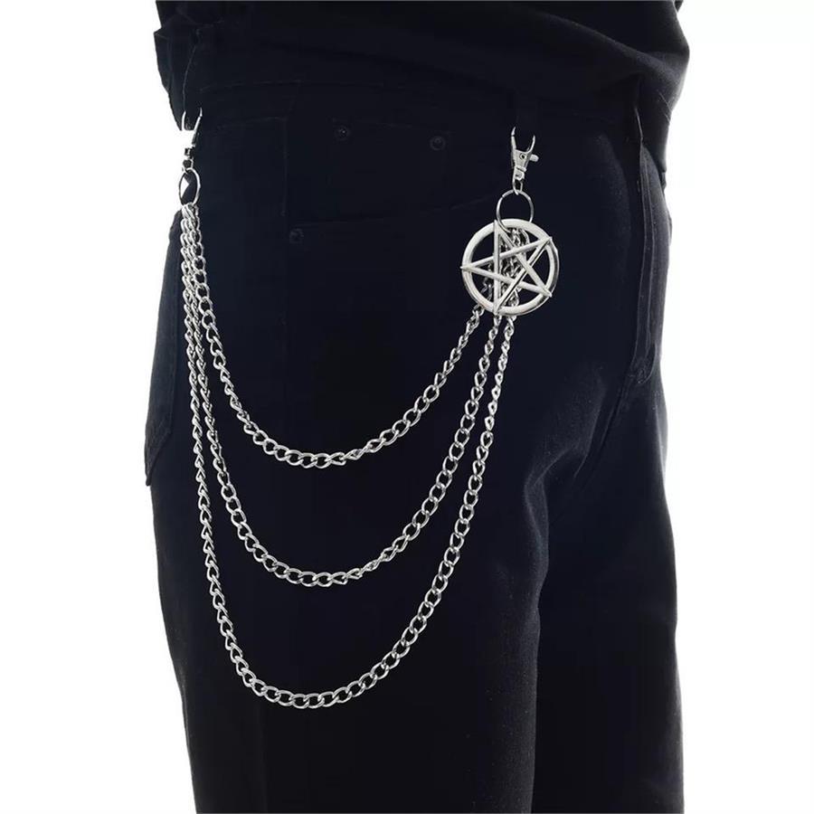 Pentagram Detaylı Üçlü Pantolon Zinciri